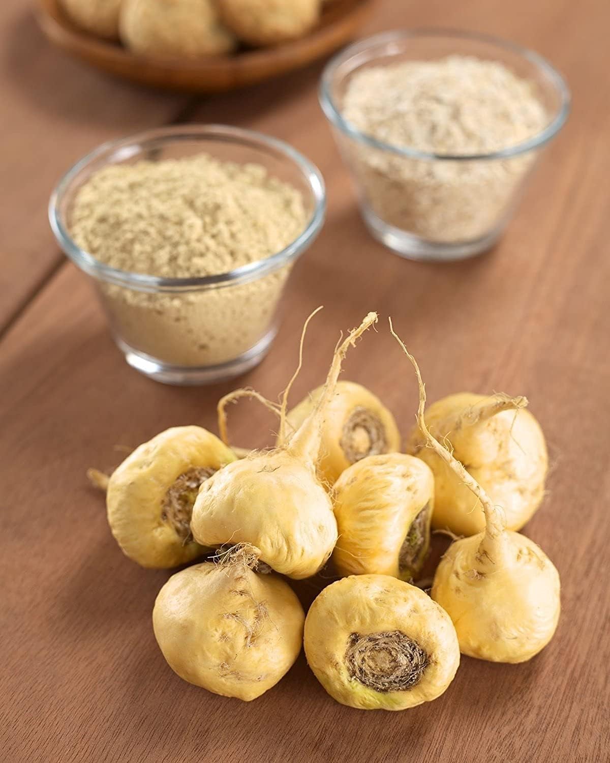 Polvo de maca amarilla orgánica, 4 onzas, sin OMG, Kosher, molido crudo, harina, a granel