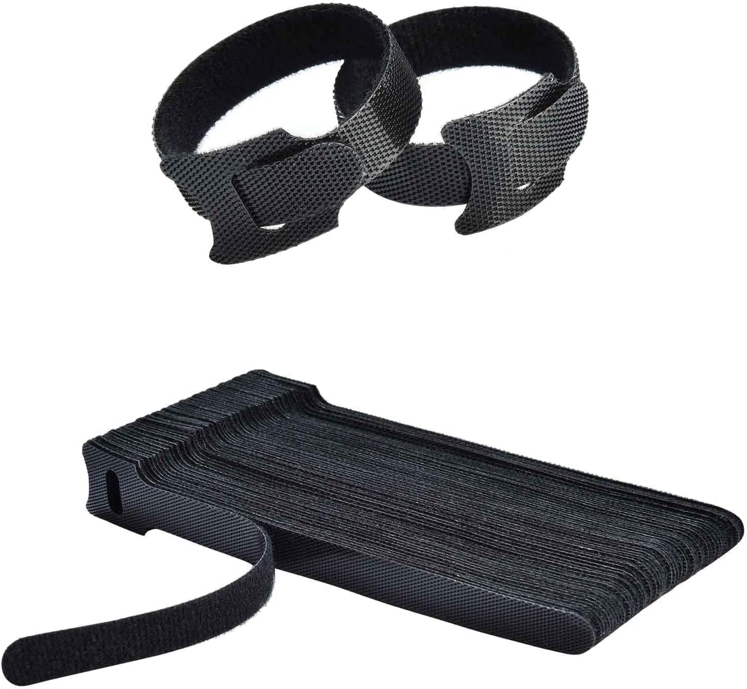 50 bridas reutilizables  Correas de cable multiusos, correas de sujeción utilizadas para auriculares, teléfonos 1 (zhadai-1)