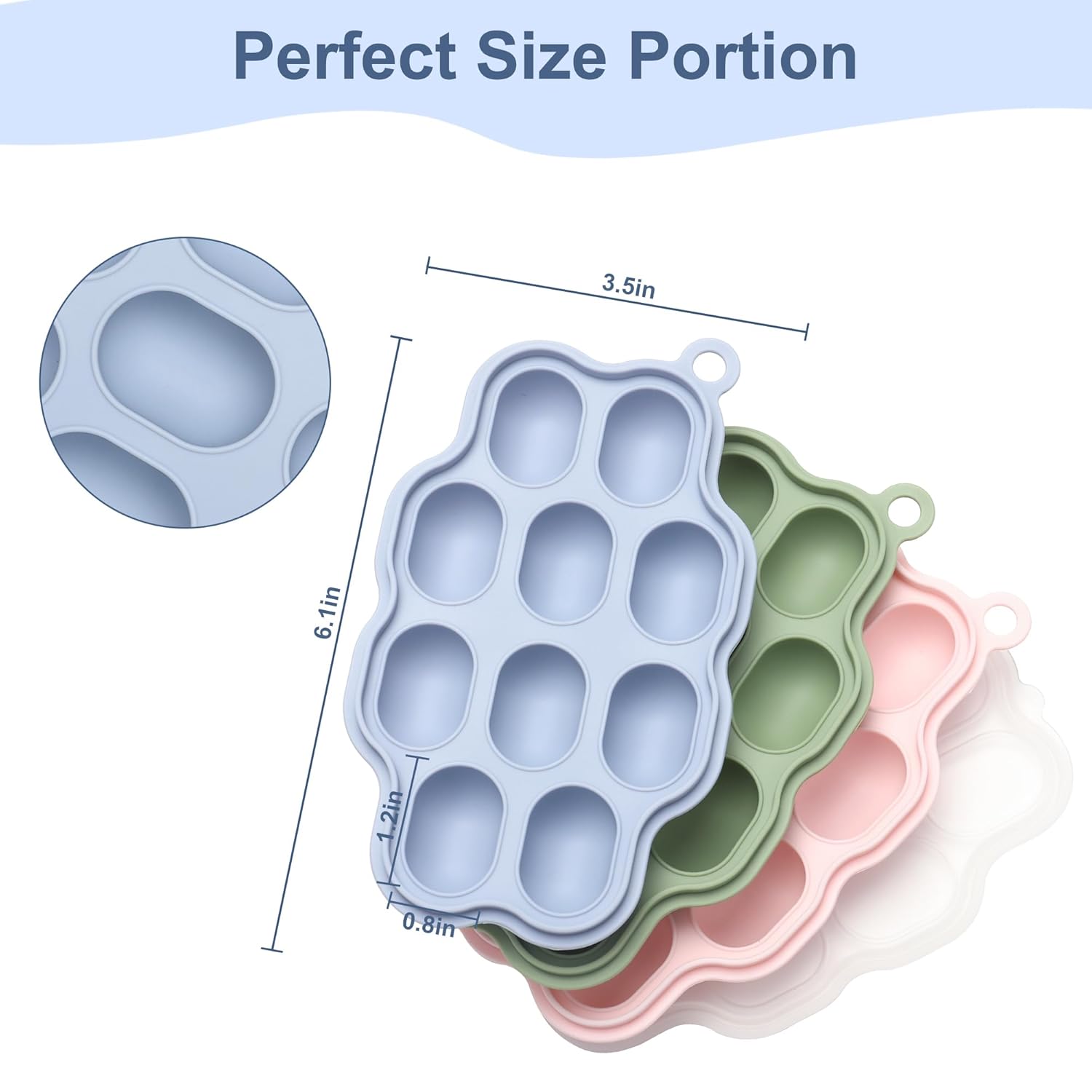 KingKam – Moldes para paletas de leche materna (paquete de 3), bandeja de silicona para congelador, bandeja para alimentador de alimentos para