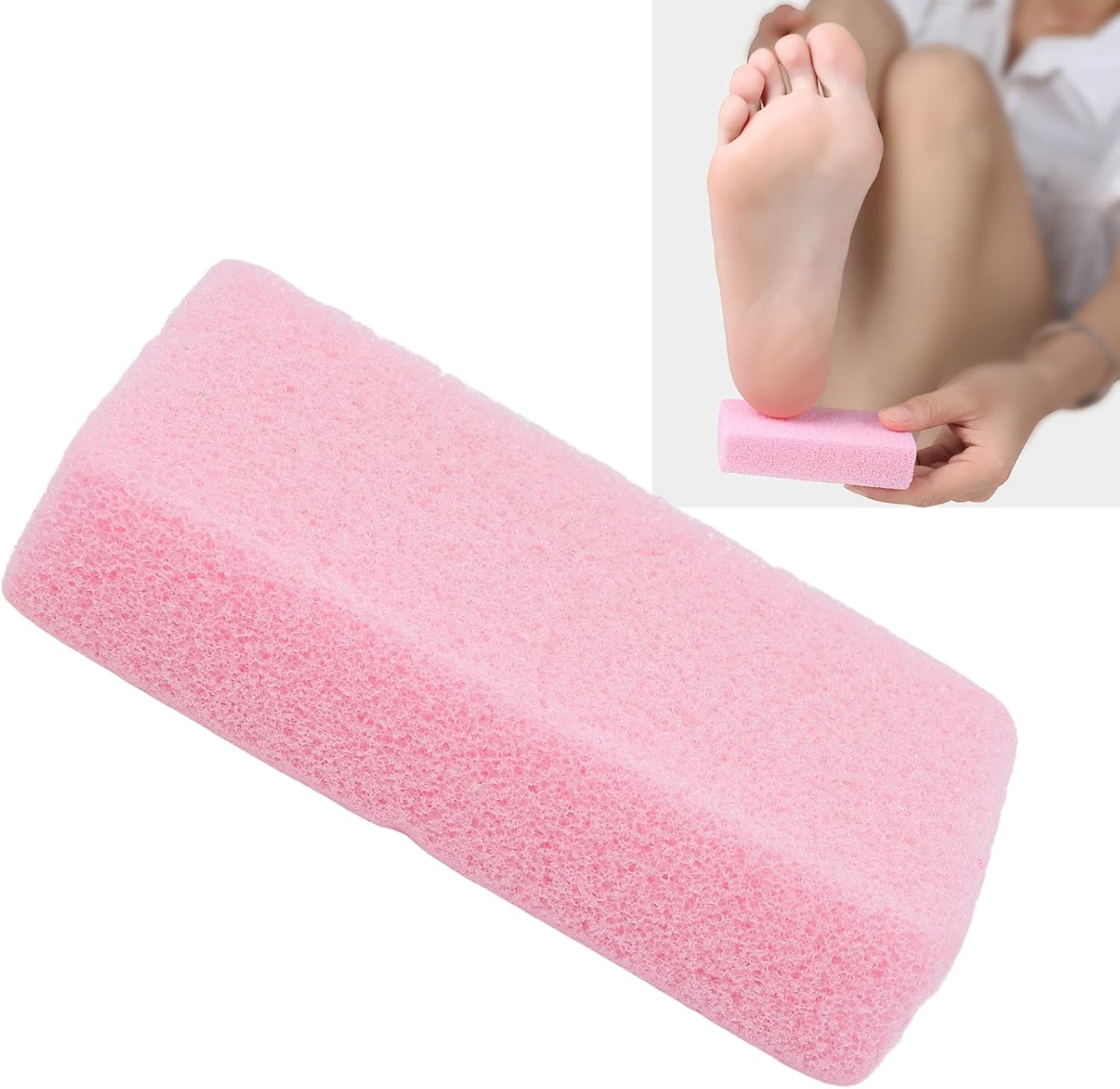 Piedra pómez para pies, piedra pómez para pies, herramientas de pedicura de lava, pedicura profesional, piedra pómez, cuadrada, rosa, dura, para
