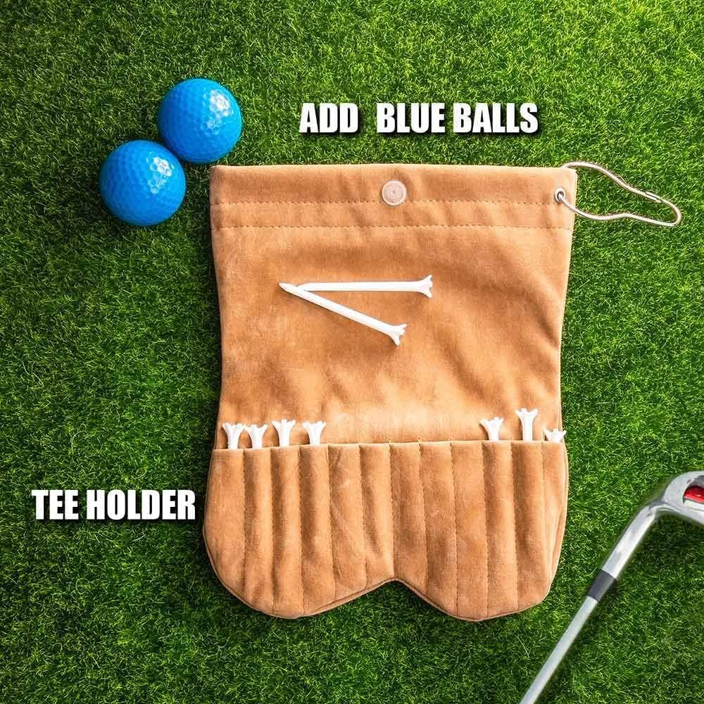 Bolsa de pelota de golf con nombre personalizado, bolsa divertida para pelotas de golf, regalos de golf para hombres, soporte portátil de franela