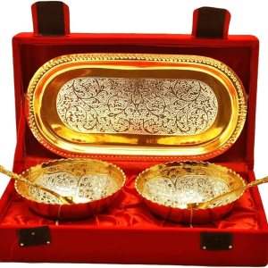 NOBILITY Juego de bandeja de cuchara de cuenco chapado en oro y plata para regalo de inauguración de la casa, amigos, relativo, boda, regreso, NOBILITY Juego de bandeja de cuchara de cuenco chapado en oro y plata para regalo de inauguración de la casa, amigos, relativo, boda, regreso,