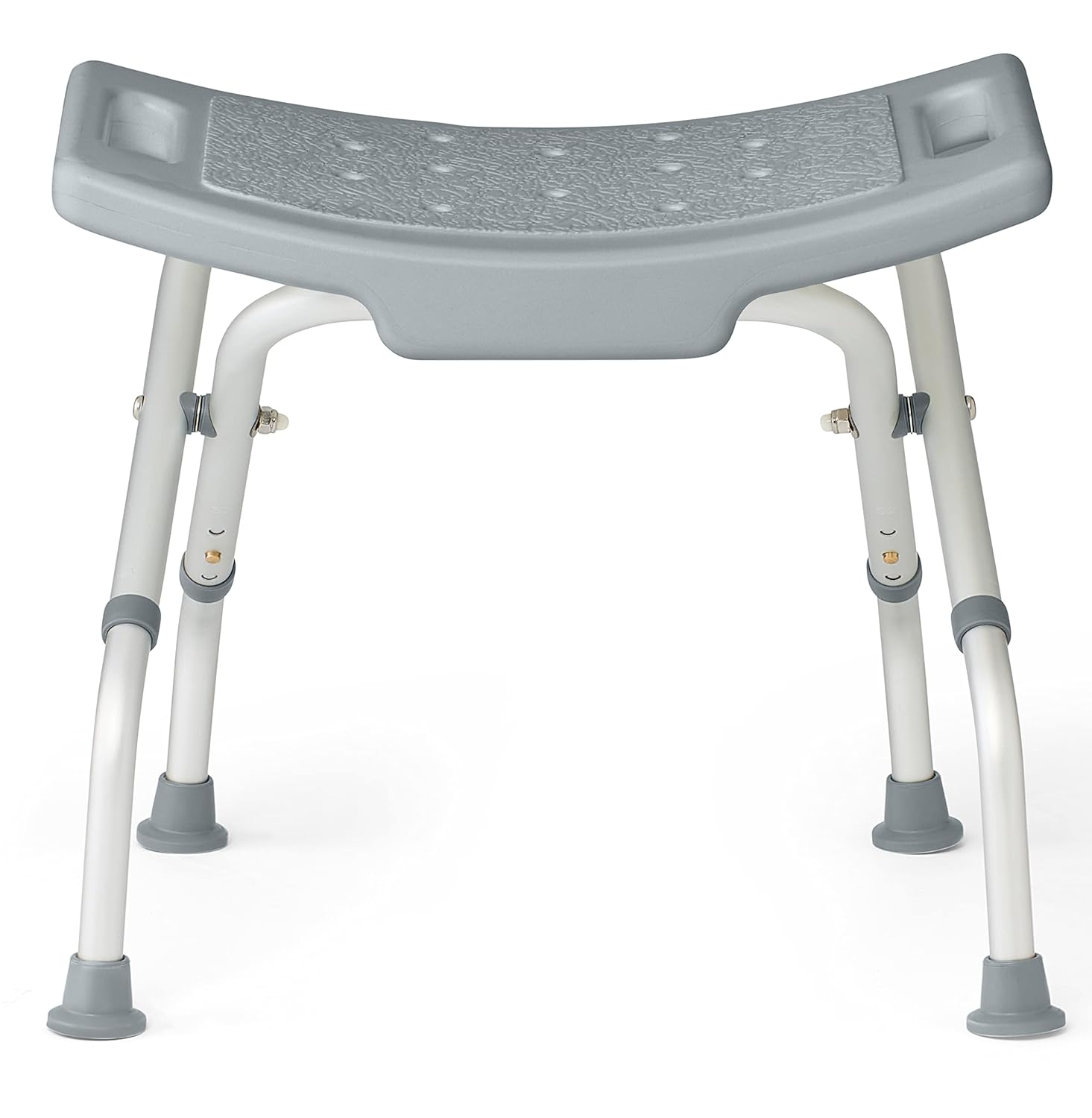 Medline Silla de ducha plegable sin respaldo, silla de baño que soporta hasta 250 libras, color gris
