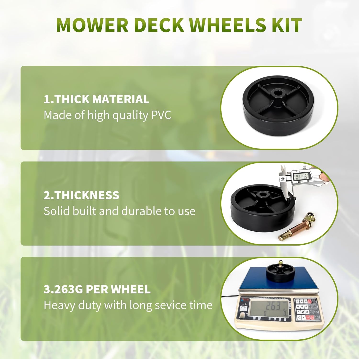 Fourtry 734-0973 – Rueda de cubierta compatible con cortacésped Cub Cad et Riding Mower, paquete de 2 ruedas enrollables de cubierta trasera