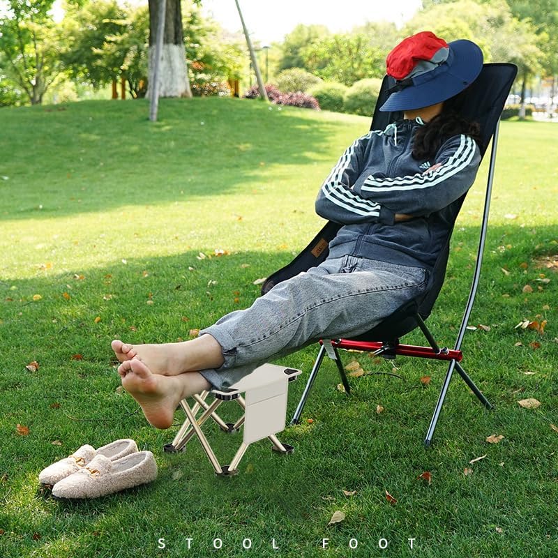 Volicrt Taburete portátil de camping para camping, barbacoa, pesca, jardinería, senderismo, playa y viajes, puede soportar hasta 400 libras con