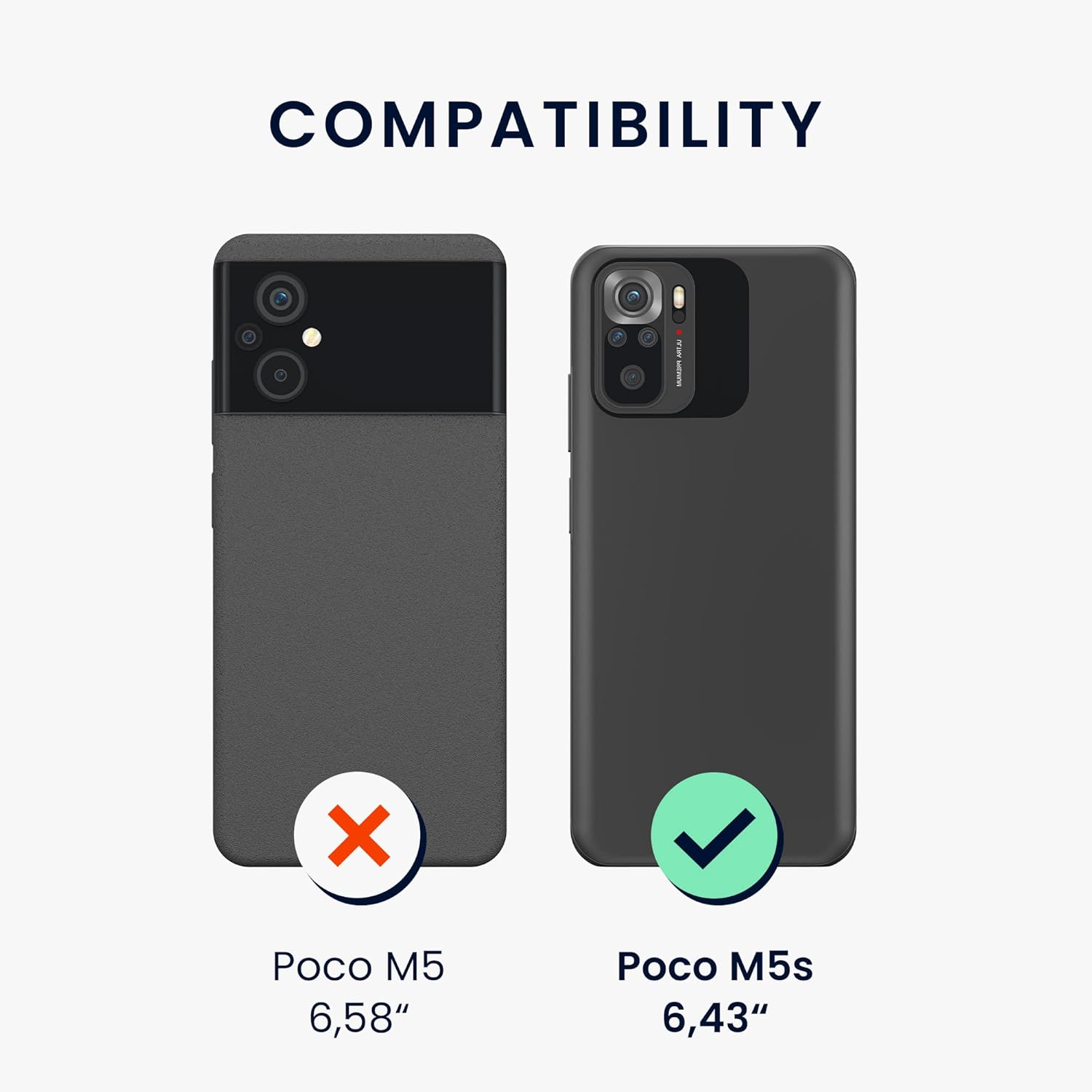 kwmobile Funda compatible con Xiaomi Poco M5s – Funda protectora delgada para teléfono TPU – Acabado mate suave – Negro mate