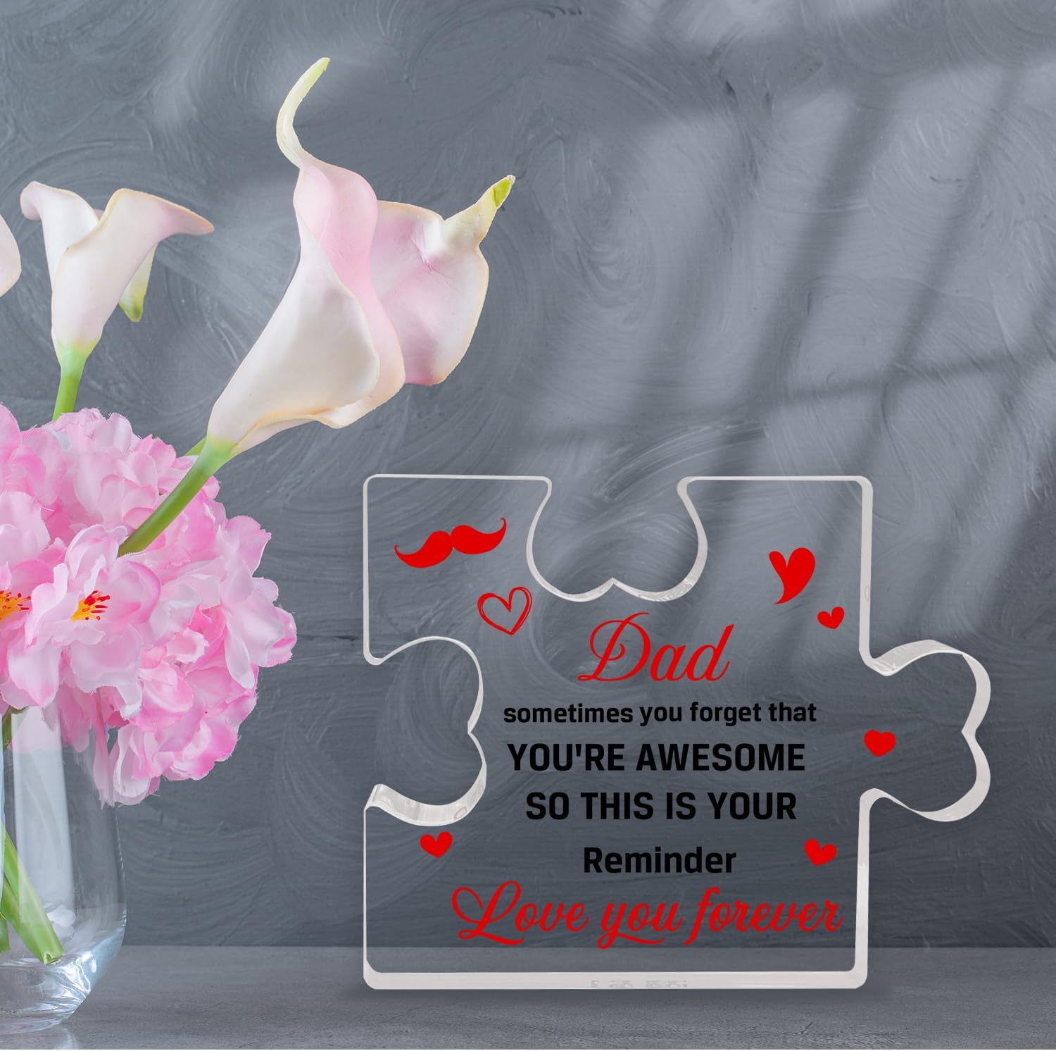 Regalos para padres, regalos para papá de hija e hijo, regalo para padre con mensaje inspirador, regalos para hombres, dulce regalo, placa acrílica