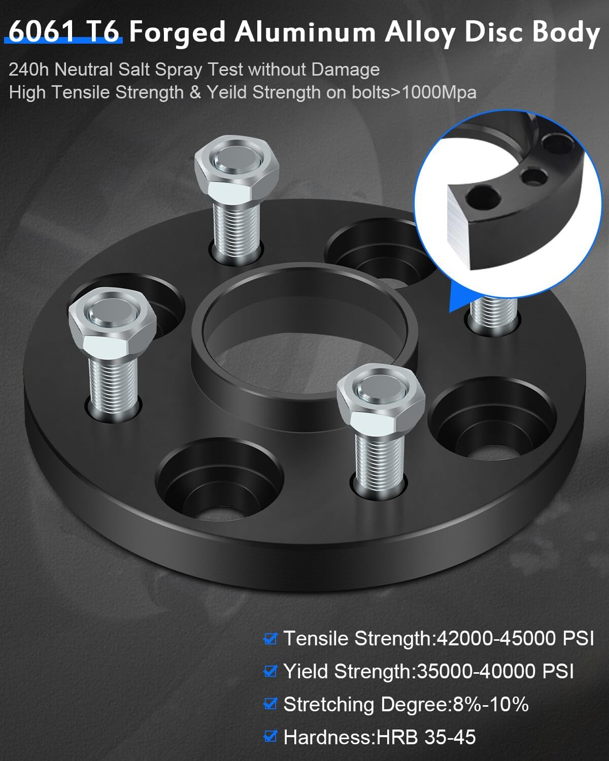 ECCPP 2 espaciadores de rueda centrados de 4 lengüetas 4×100 12×1.5 2.209 in 0.591 in negro compatible con 1980-2005 para Civic  2006-2020 para Fit