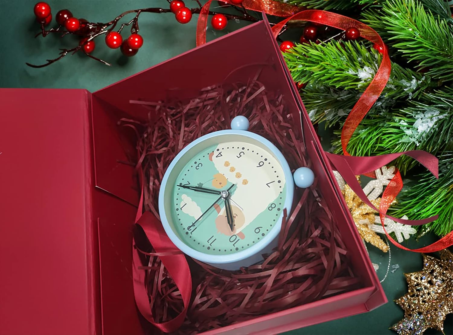 REECAGO Caja de regalo roja de 10.5 x 7.5 x 3.4 pulgadas con tapa magnética y cinta de seda para regalos de Navidad, regalos de cumpleaños, bodas,