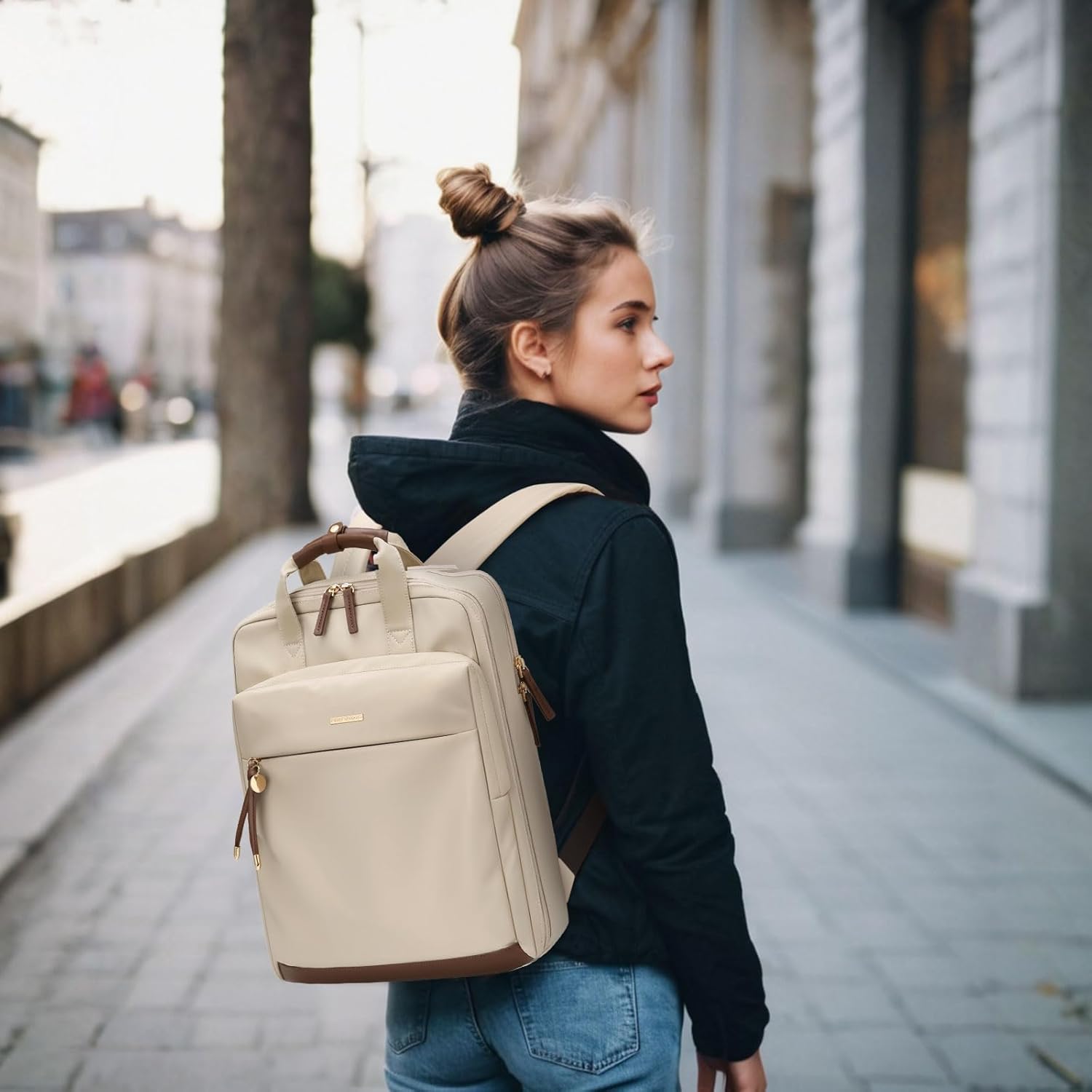 Mochila para laptop para mujer, diseño inteligente, bolsa de trabajo universitaria, mochilas de negocios para viajes y negocios, se adapta a