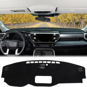 Aunginsy Cubierta antideslizante para salpicadero de automóvil, color negro, para Toyota Tundra 2022-2024, cubierta de tablero de poliuretano para Aunginsy Cubierta antideslizante para salpicadero de automóvil, color negro, para Toyota Tundra 2022-2024, cubierta de tablero de poliuretano para