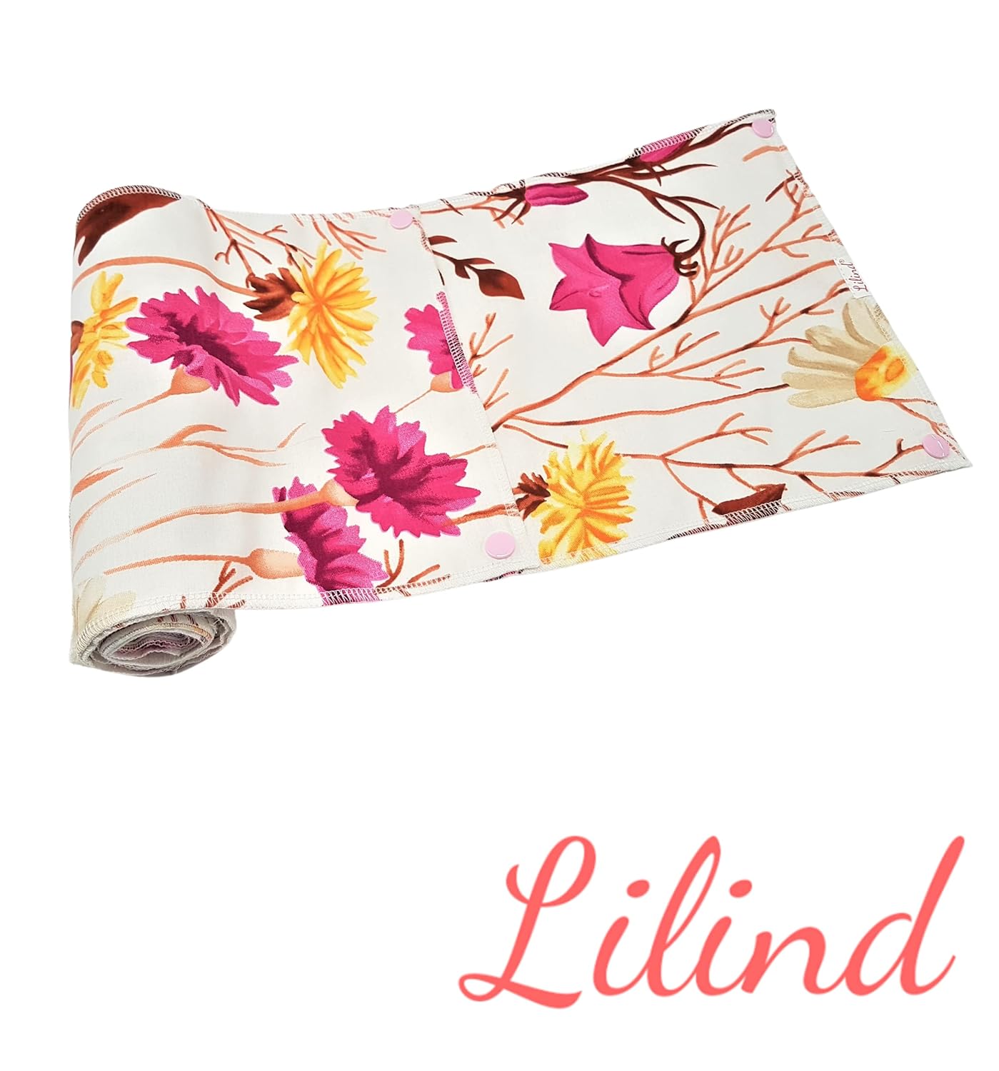 Lilind 10 Pack Reusable Kitchen Roll, Zero Waste, Cloth Wipes, Family Cloth, Washable Nonpaper Towels, Rose Flowers