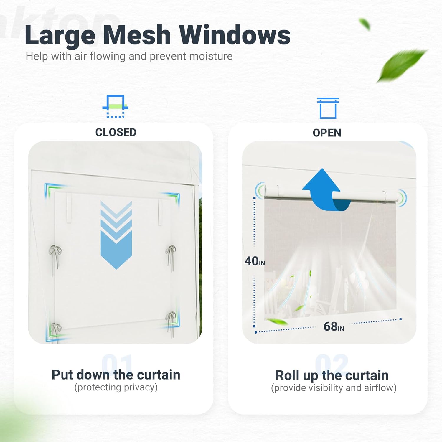 Tienda de campaña para fiestas de 10 x 20 pies con ventanas enrollables ventiladas, tienda de campaña resistente para fiestas al aire libre, tienda