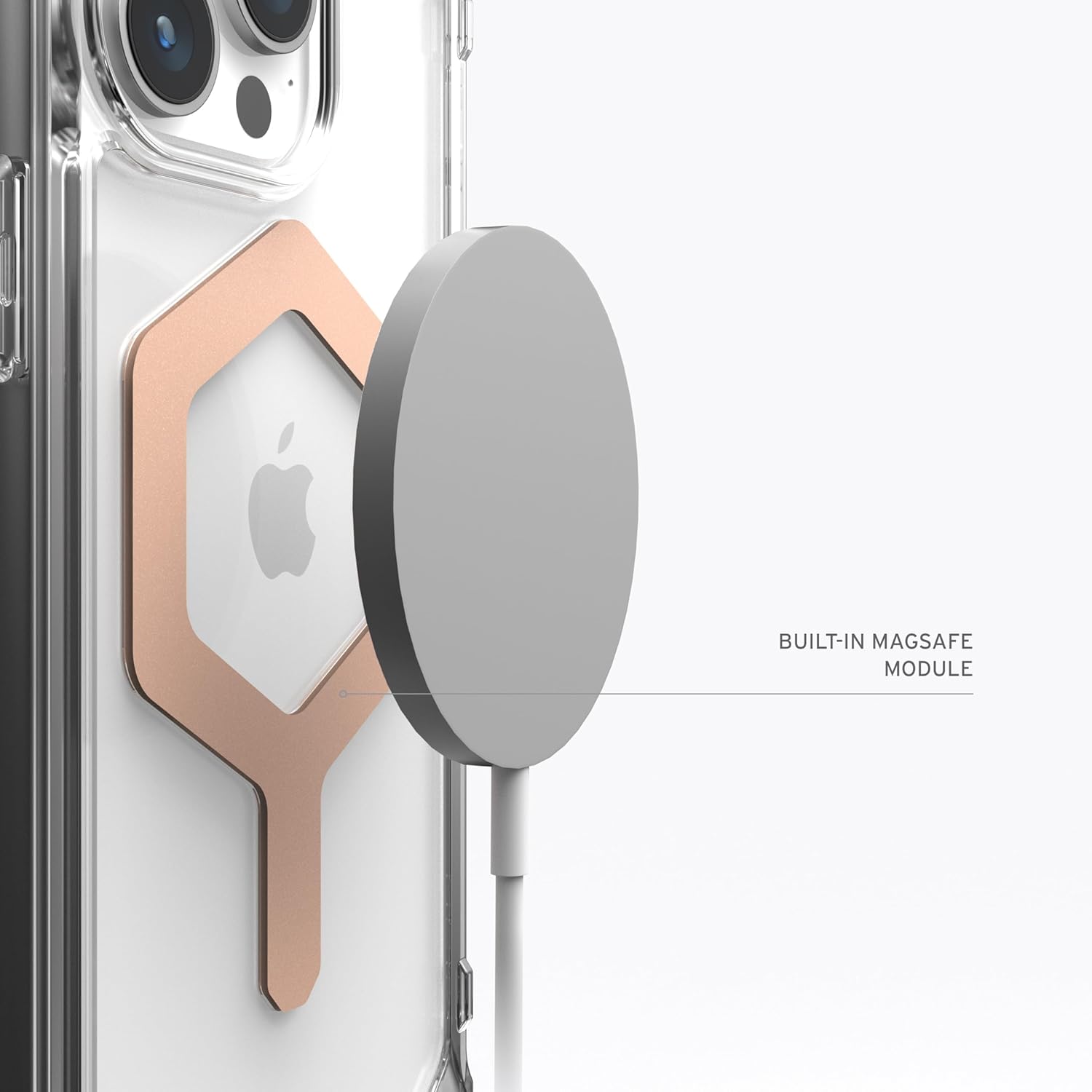 URBAN ARMOR GEAR UAG – Funda compatible con iPhone 15 Pro Max de 6.7 pulgadas Plyo Iceoro rosa con imán integrado compatible con carga MagSafe,