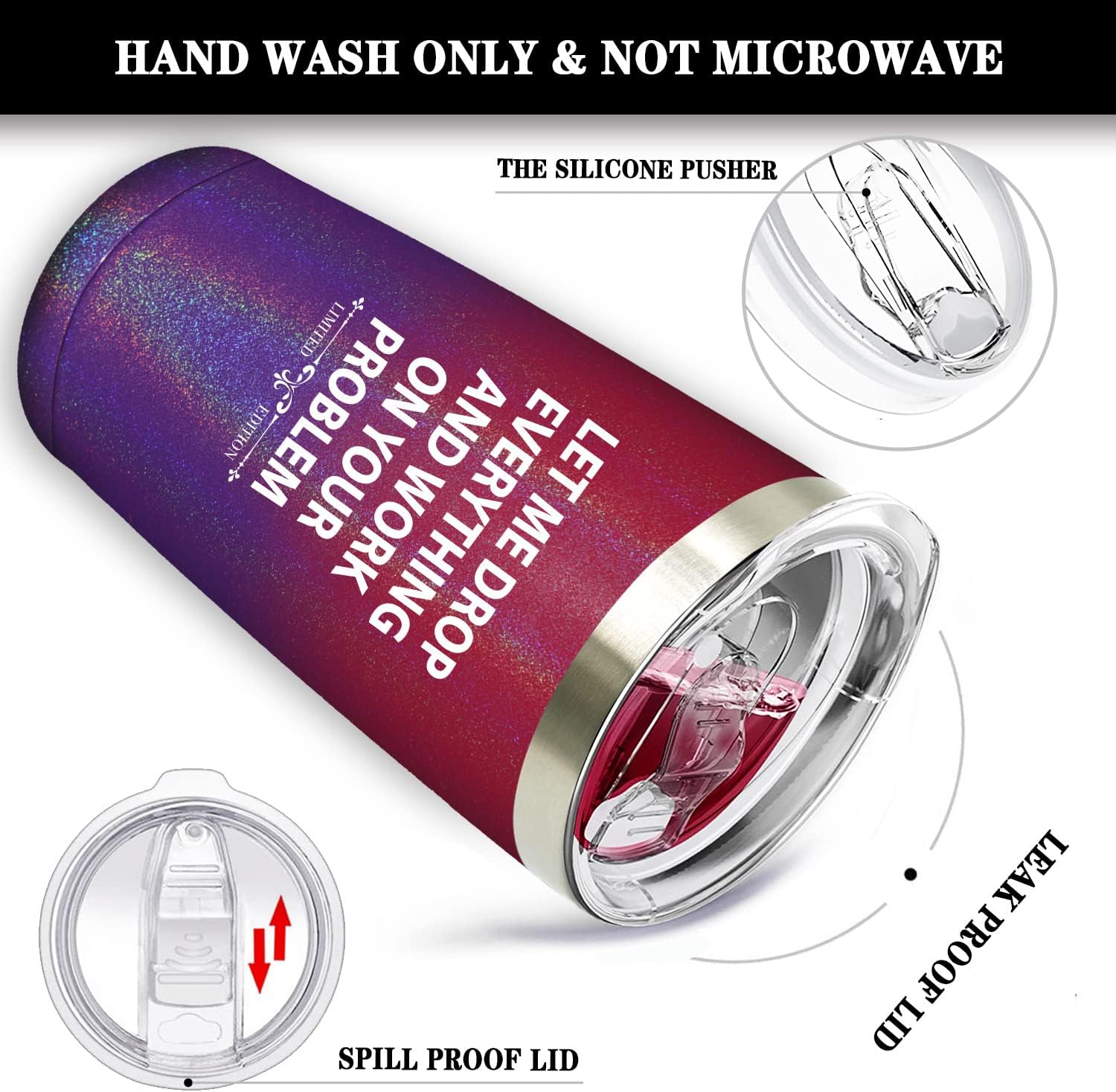 Fufandi Vaso con texto en inglés Let Me Drop Everything para mujer, regalos divertidos de cumpleaños para mujeres, regalos de Navidad para hermana,