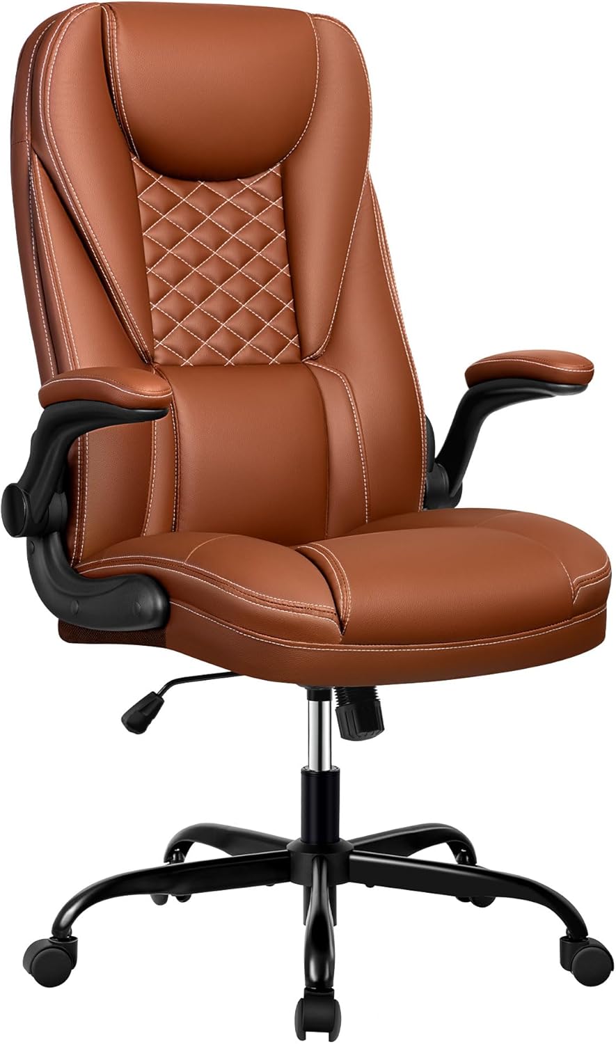 Silla de oficina, silla de oficina grande y alta, silla de oficina ejecutiva, silla ergonómica de cuero con soporte lumbar, sillas de escritorio