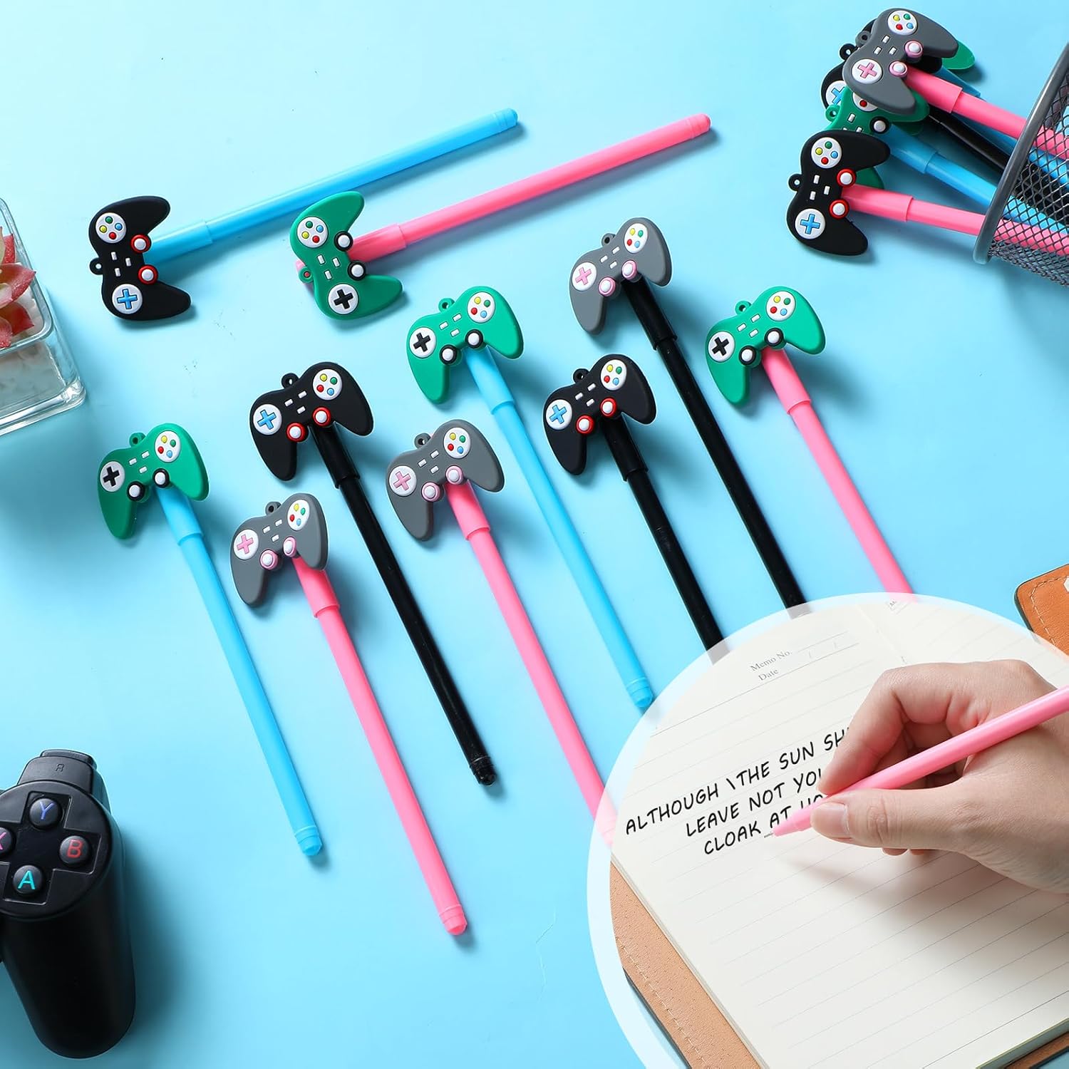 Tinlade 24 bolígrafos de videojuegos, recuerdos de fiesta temática para juegos, fiesta de cumpleaños, regalo de regalo, bolígrafo de tinta para