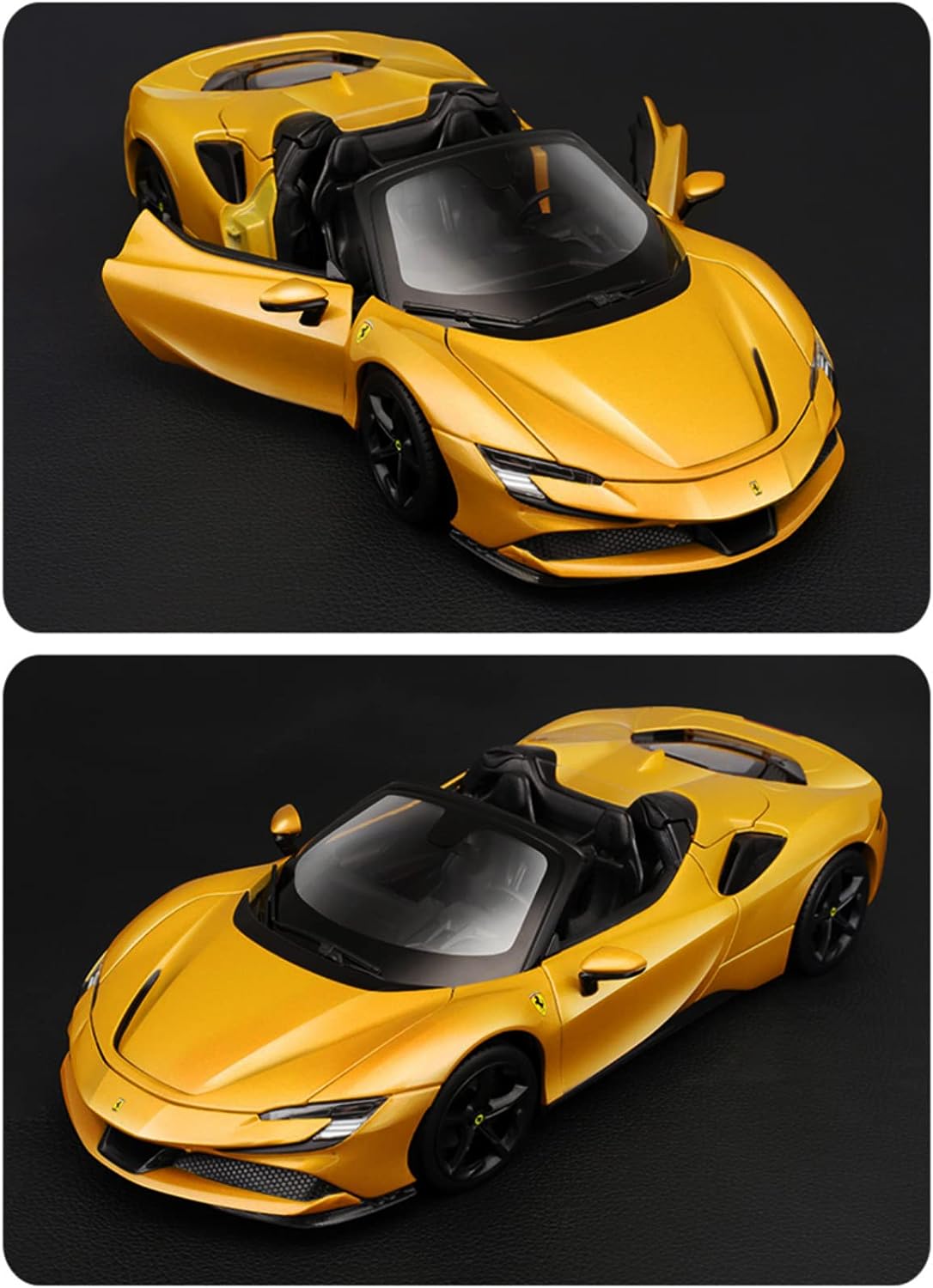 118 Bburago 2022 SF90 Spider Coche de simulación convertible Vehículos fundidos a presión estática Modelo coleccionable Juguetes de coche