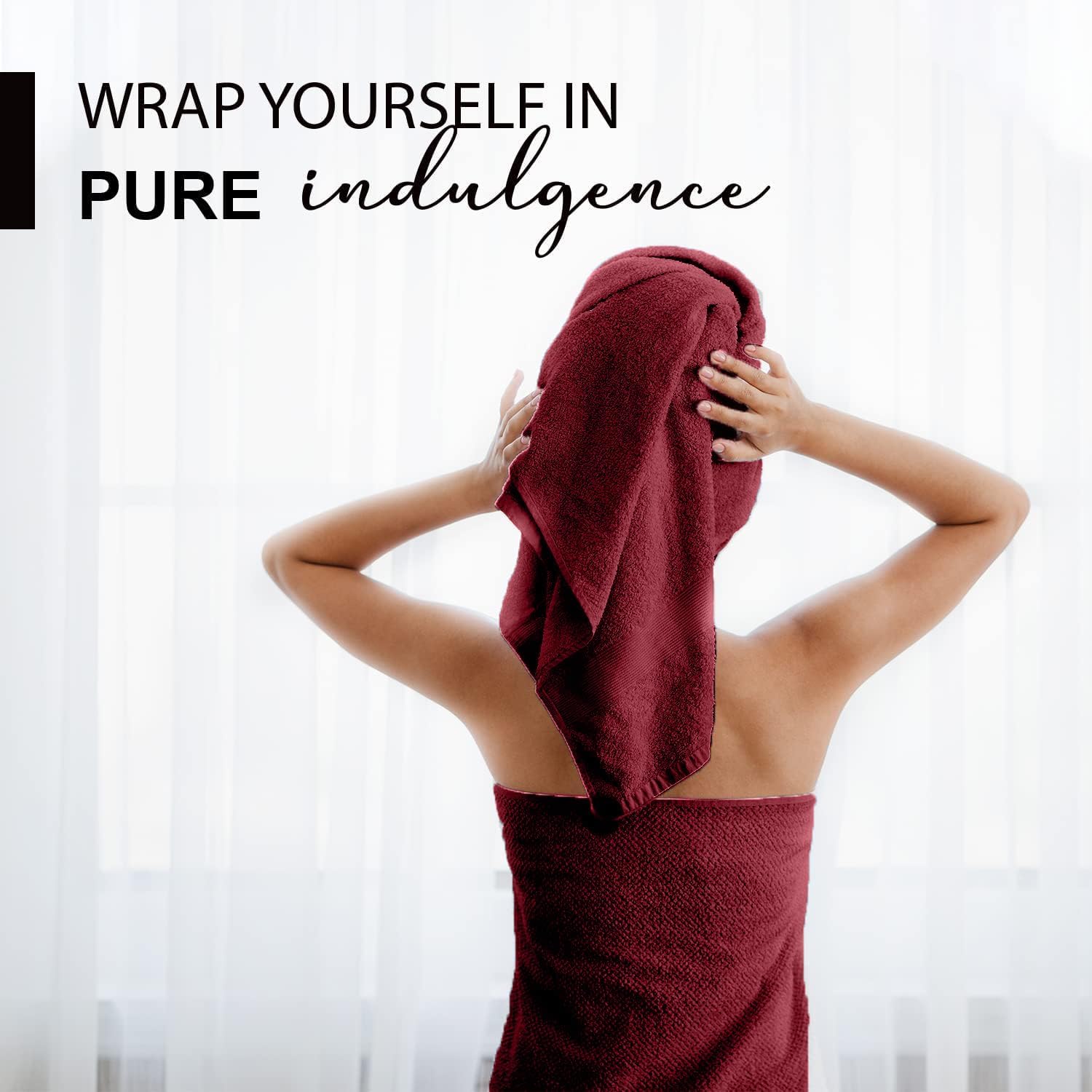 Paquete de 6 toallas de baño 100 % algodón, de 24 x 48 pulgadas, de secado rápido, altamente absorbentes, suaves al tacto, gimnasio, spa, baño,