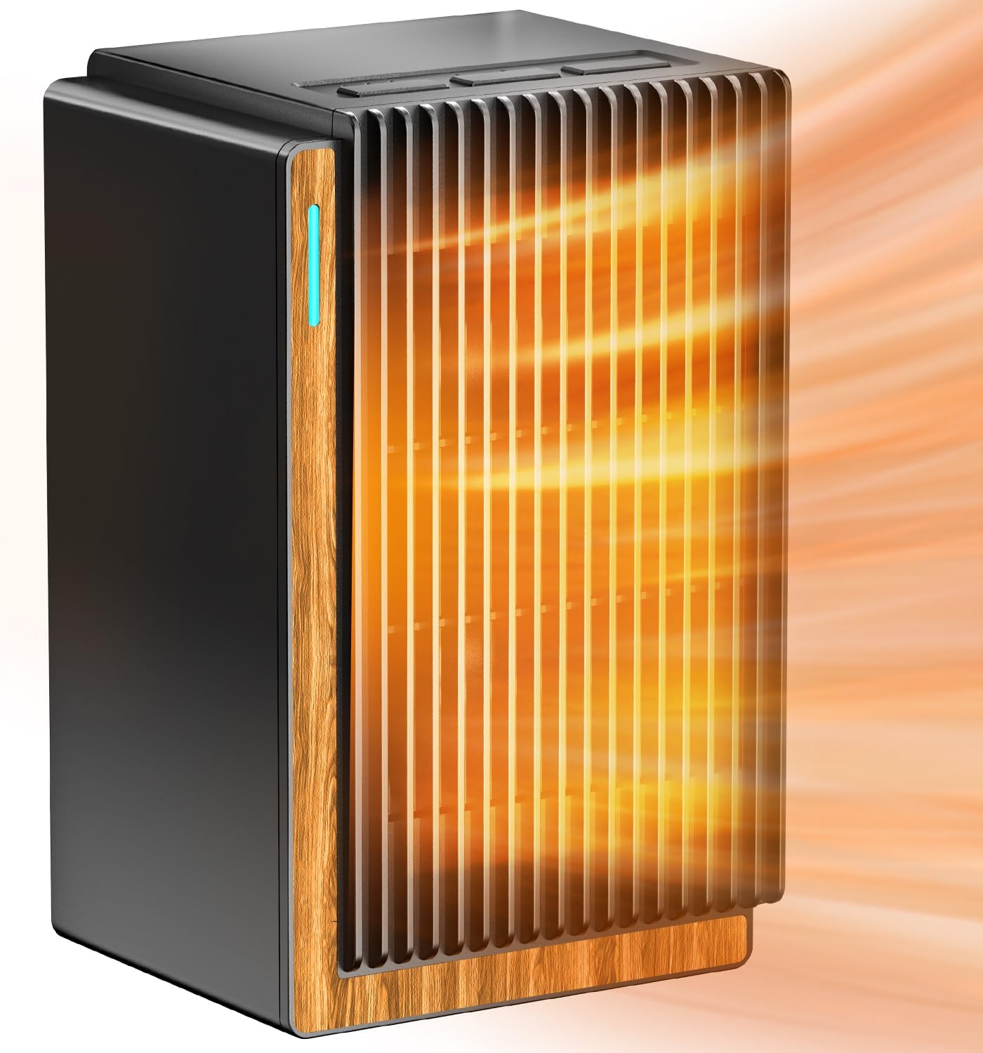 Calentador de espacio, calentador eléctrico portátil, calentador pequeño de cerámica PTC de 1200 W con 2 modos de temperatura, ajustes de