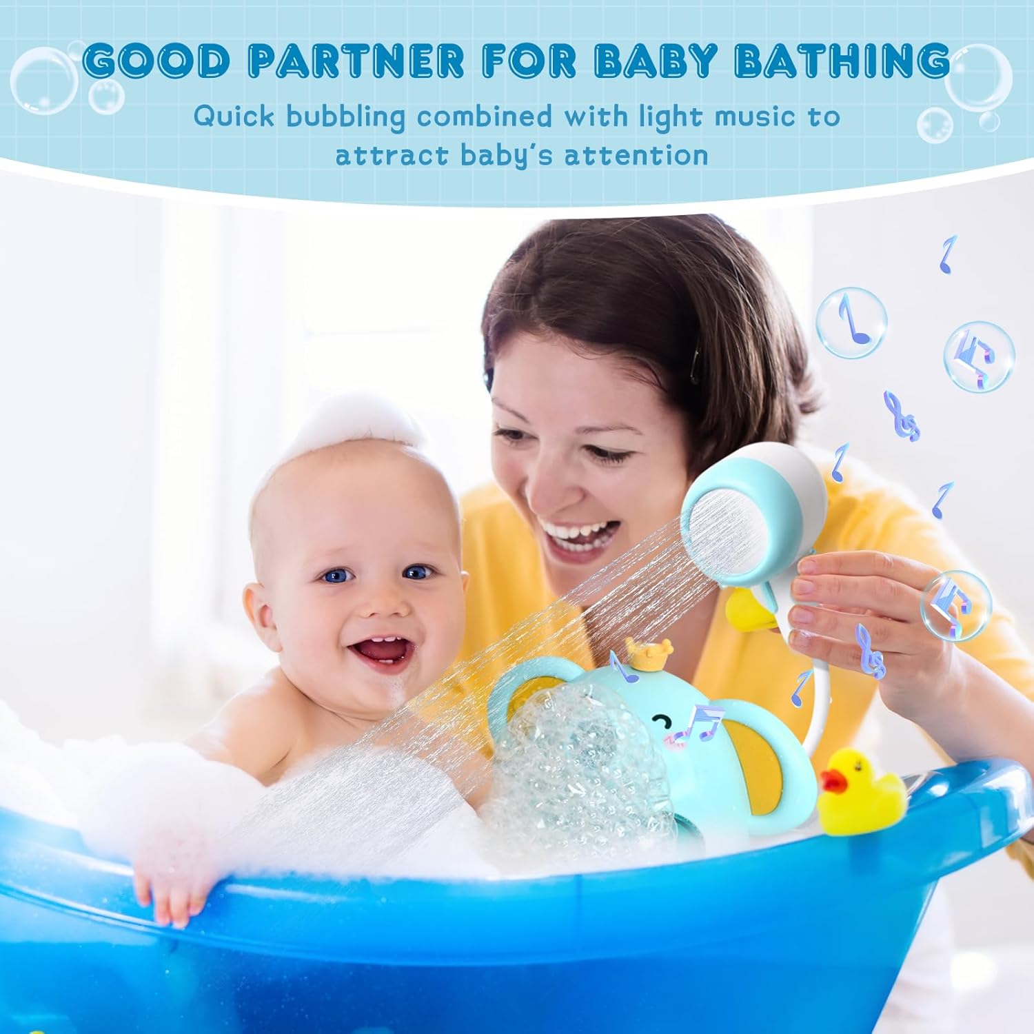 Juguetes de baño, fabricante de burbujas de baño cantante para bebé pequeño, fabricante automático de burbujas para bañera, juguete de baño de