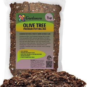 Gardenera – Mezcla para macetas prémium para olivos – Logra la excelencia del olivo con ingredientes naturales – 1 cuarto de galón Gardenera – Mezcla para macetas prémium para olivos – Logra la excelencia del olivo con ingredientes naturales – 1 cuarto de galón