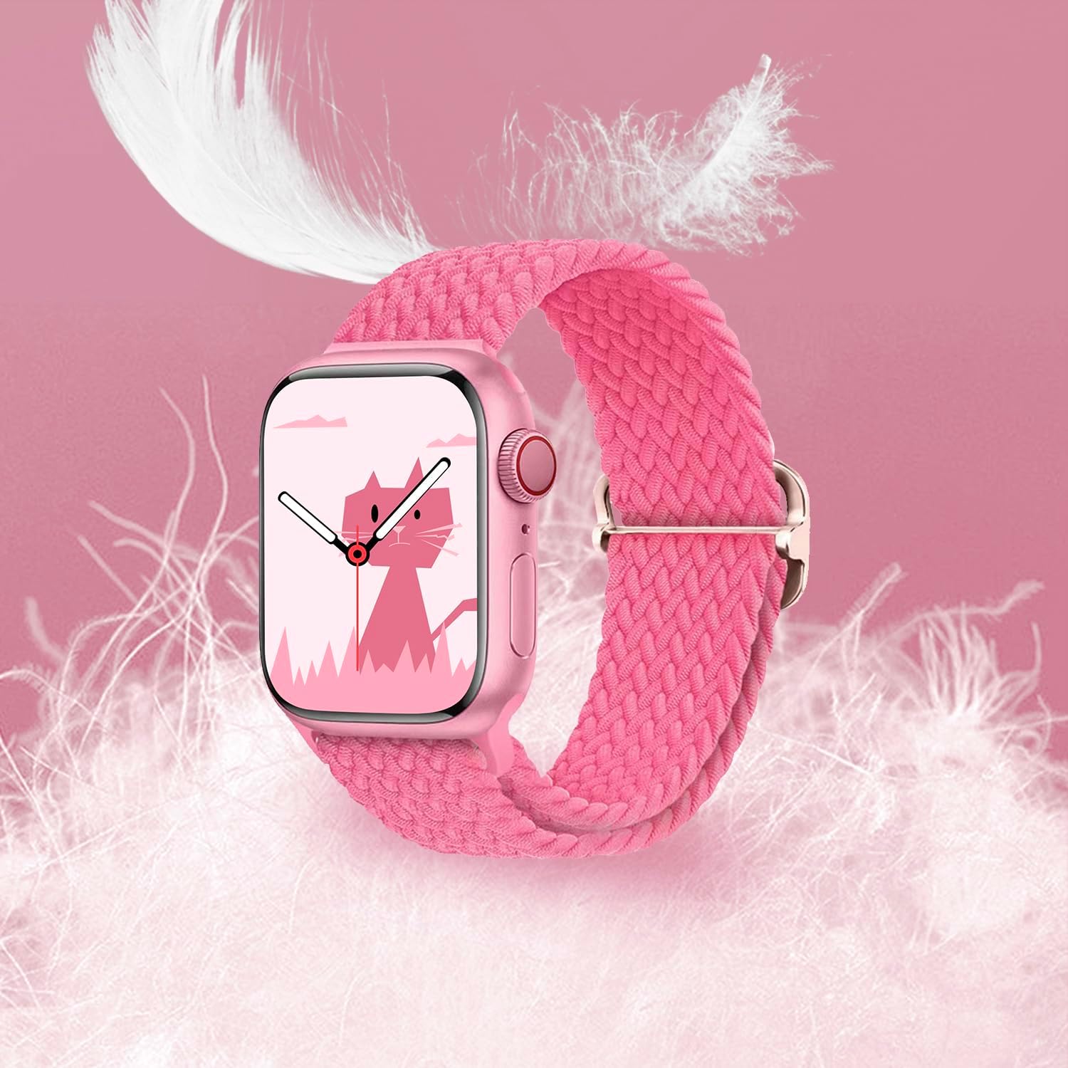 Yaber Correa elástica trenzada para Apple Watch de 1.496 in, 1.575 in, 1.614 in, 1.654 in, 1.732 in, 1.772 in, 1.929 in, para mujeres y hombres,