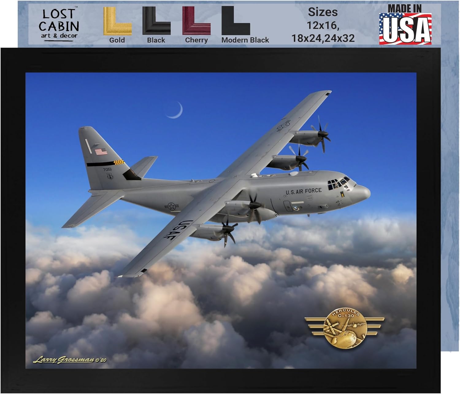 C130 – Póster de avión de Hércules para decoración de pared, impresión enmarcada  Pósteres icónicos y clásicos de aviones para el hogar y la