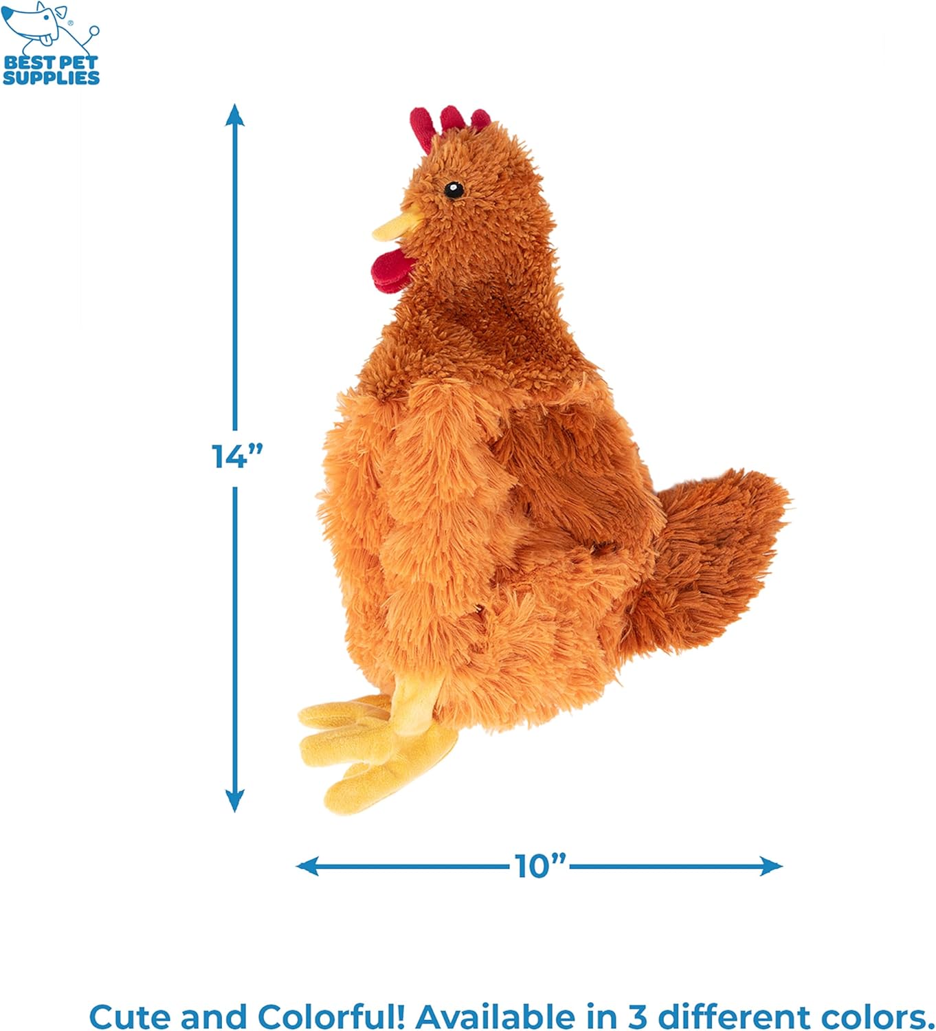 Best Pet Supplies Juguetes de peluche de pollo arrugado para juegos interactivos, cachorros y adultos mayores, forma colorida de juguete de pollo,