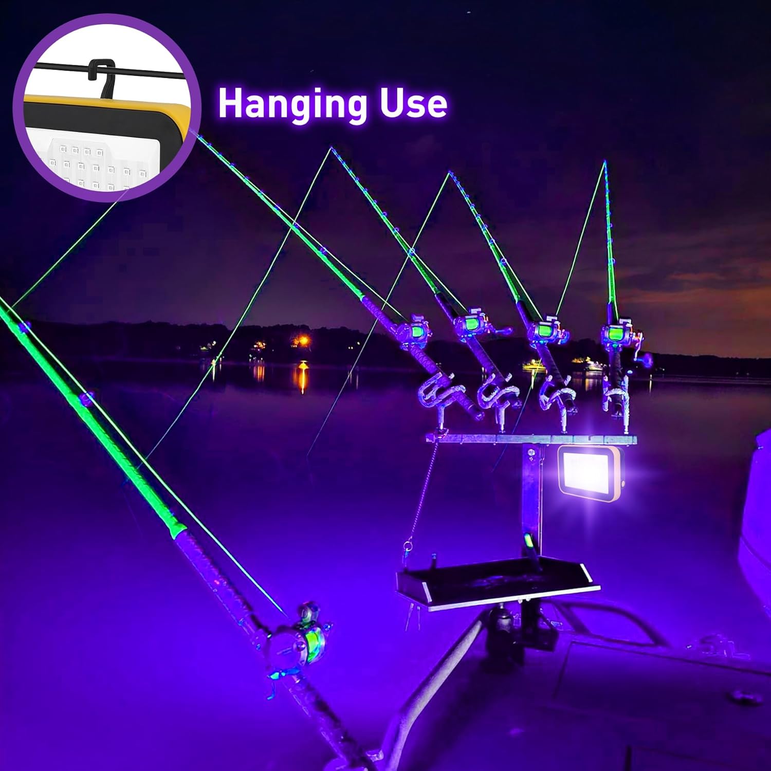 Luz negra LED recargable, luz negra portátil alimentada por batería, luz LED de inundación de 395 nm, luces negras, fiesta de neón brillante, pesca