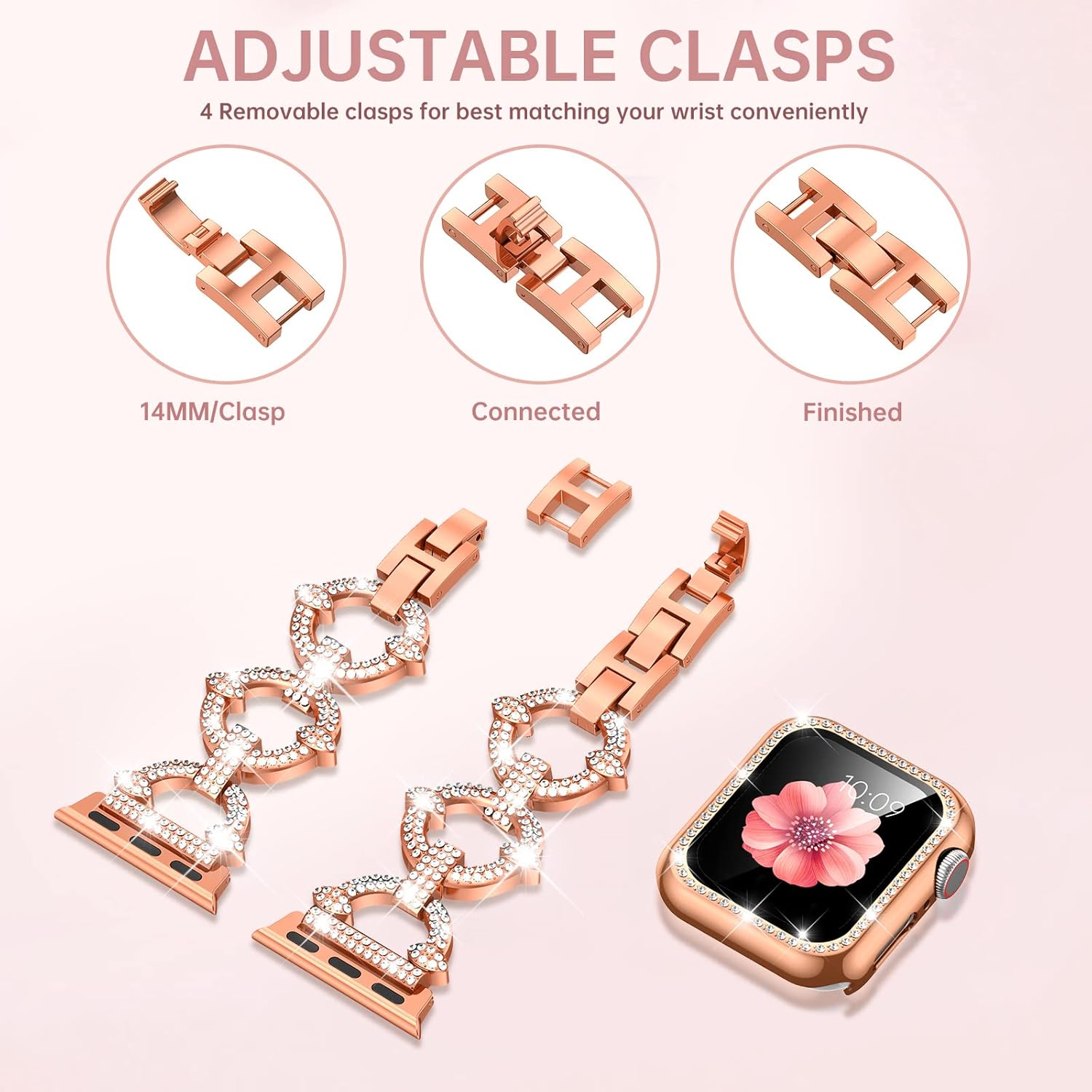 Mesime Compatible con Apple Watch Band de 1.496 pulgadas, 1.575 pulgadas, 1.614 pulgadas, 1.654 pulgadas, 1.732 pulgadas, 1.772 pulgadas, correa de