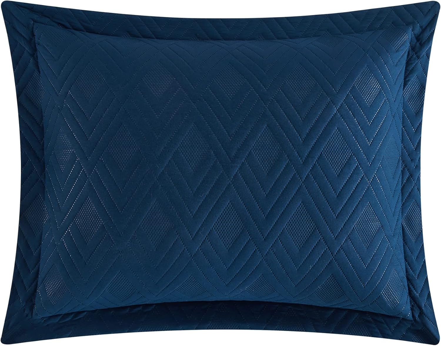 New York & Company Marling – Juego de edredón de 3 piezas con patrón geométrico contemporáneo de diamantes, fundas de almohada incluidas, tamaño