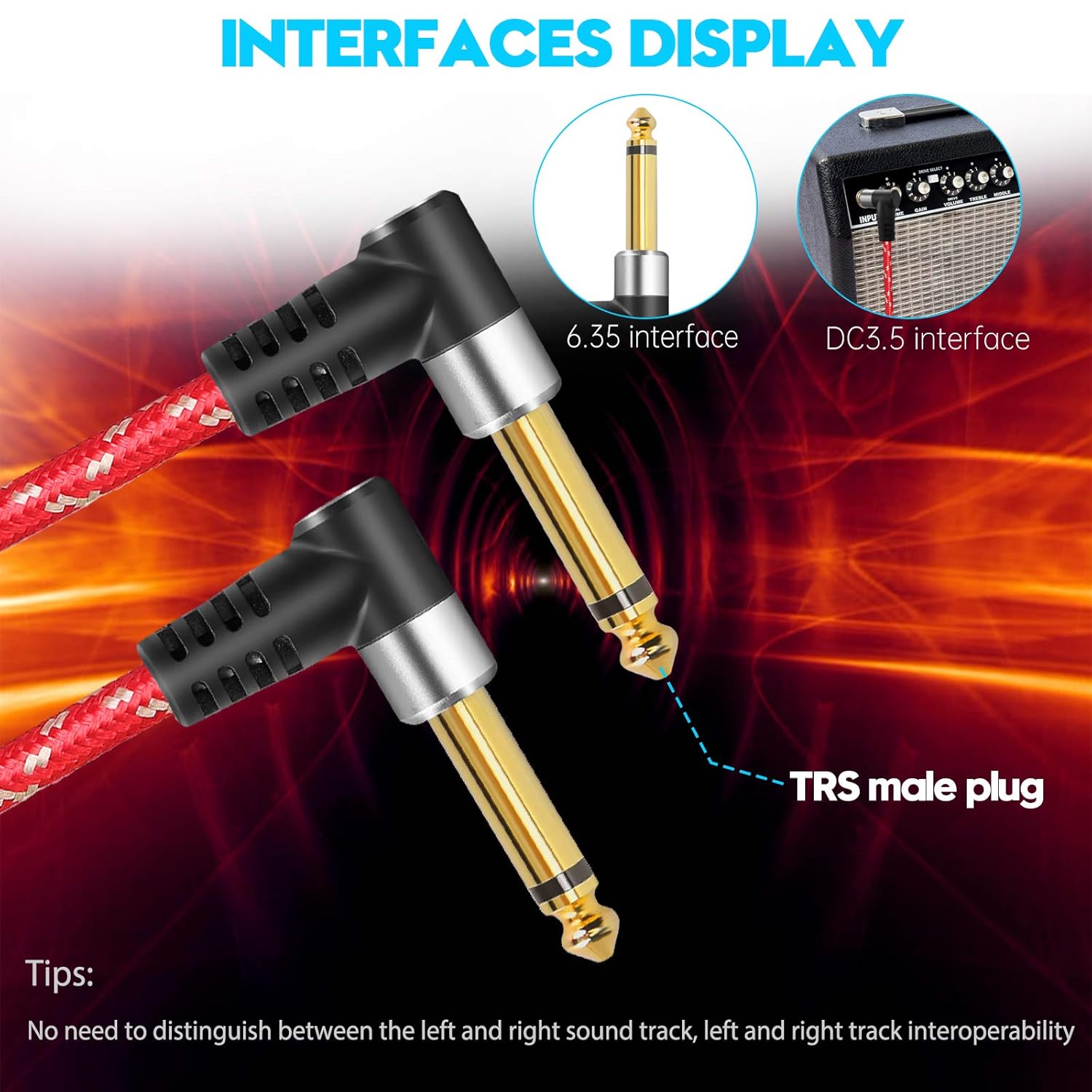 Sikaite 0.138 in 18″ TRS a Dual 0.250 in 14″ TS Mono Stereo y Cable Splitter Line 50ft, Compatible con iPhone, iPod, tarjeta de sonido de