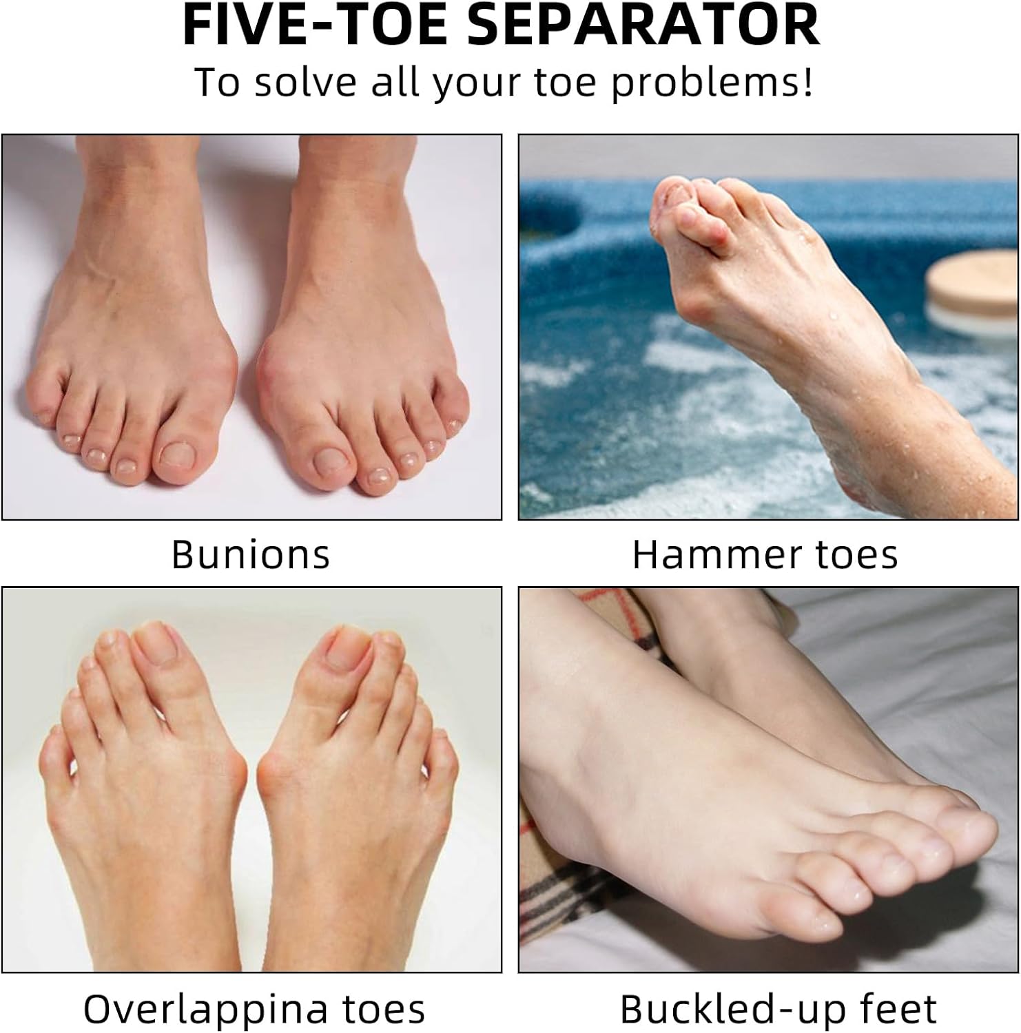 Separadores de dedos para hombres, separadores de dedos para corregir los dedos de los pies, corregir los espaciadores de dedos de los pies,