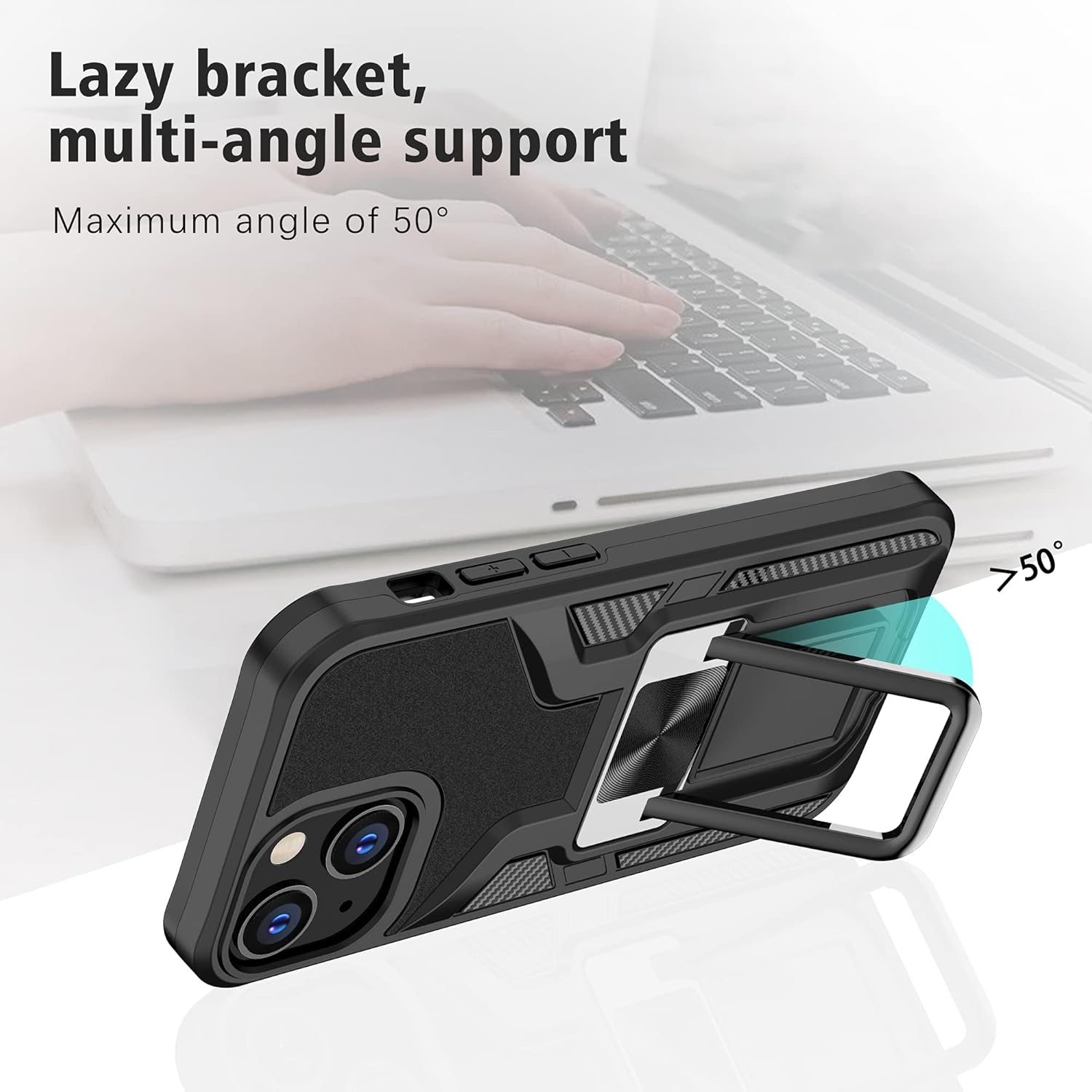 LMDAMZ Funda resistente para iPhone 13 Mini anticaídas, resistente grado militar, a prueba de golpes, doble protección (TPU+PC), funda magnética