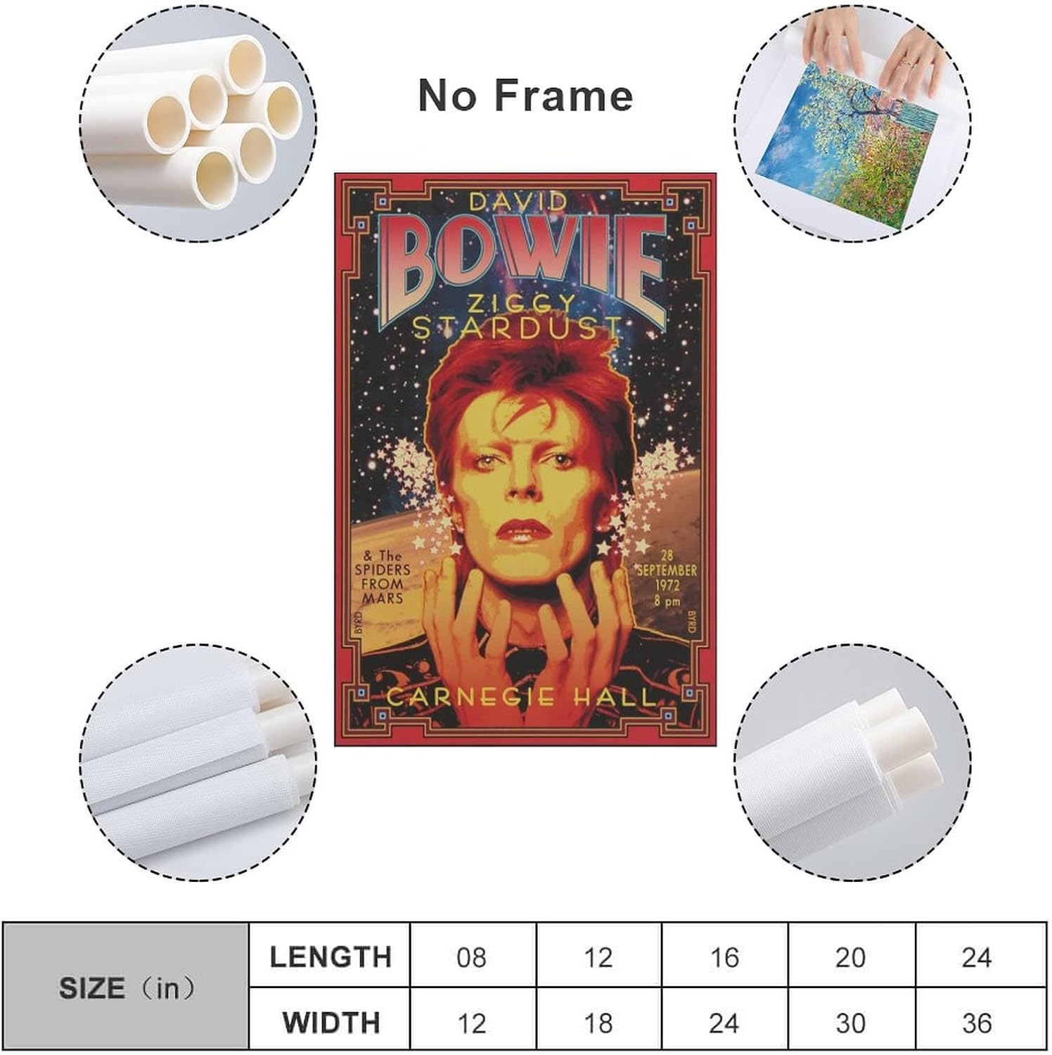 Póster de David The Spider from Mars 1972 Bowie – Póster de pared para decoración de pared, decoración de habitación, decoración de dormitorio,