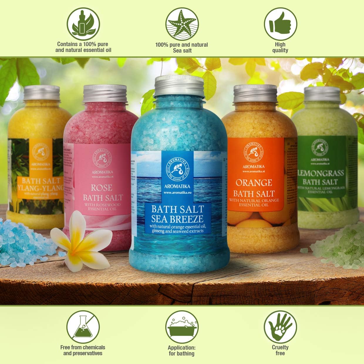 Bath Salt Sea Breeze de 21.16 onzas con aceites esenciales naturales, naranja, ginseng y algas marinas, lo mejor para un buen sueño, relajante,