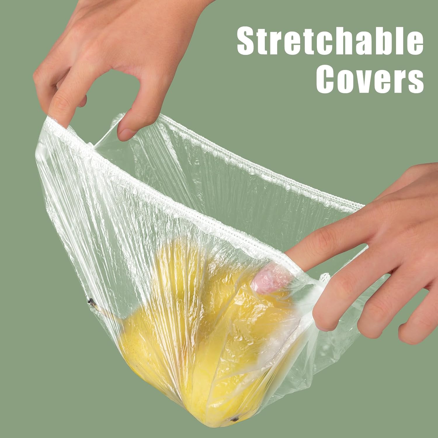 Bolsas de almacenamiento fresco, 300 fundas para alimentos, fundas elásticas reutilizables para almacenamiento de alimentos, sellado de plástico,