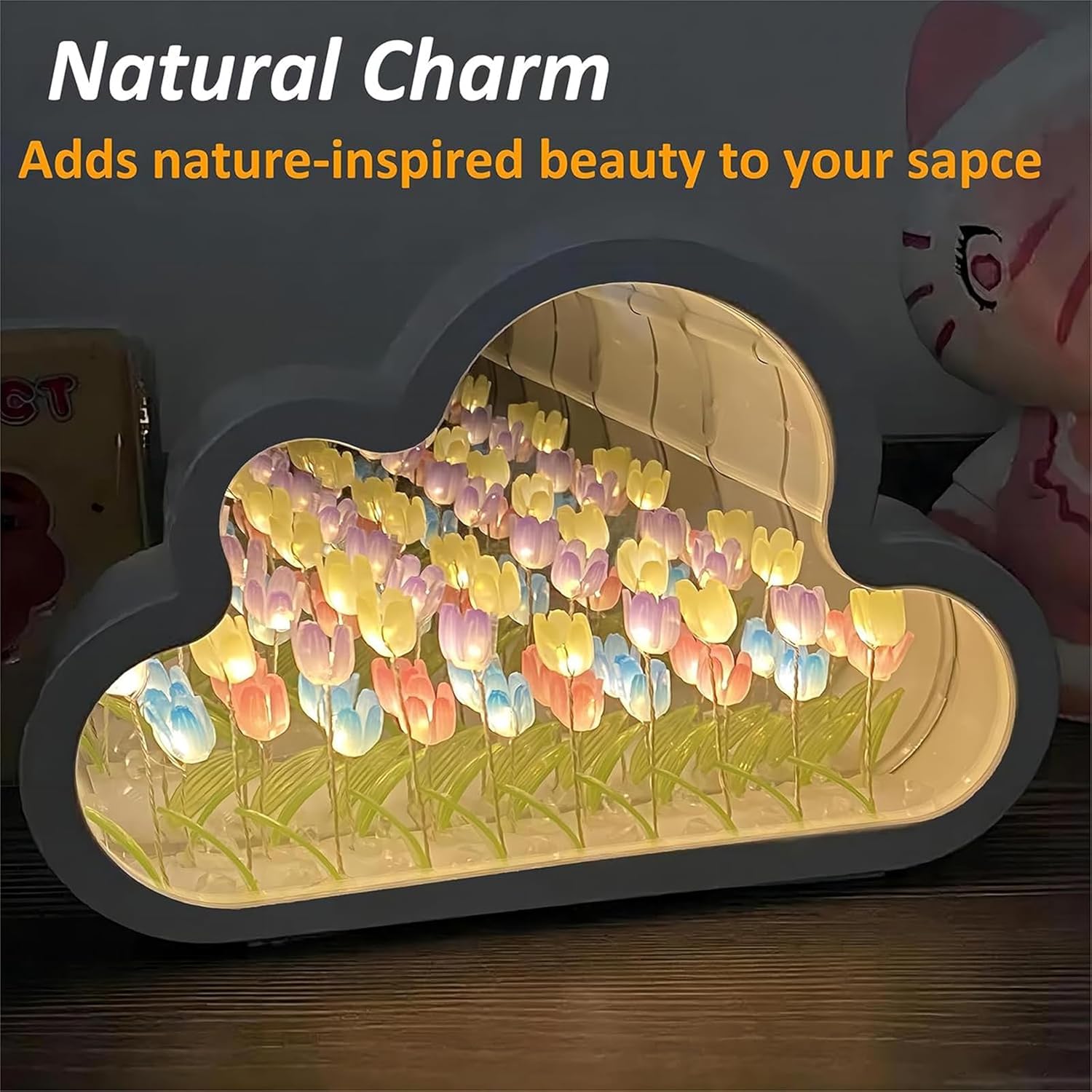 AOZBZ Lámpara de flores  Lámpara de flor de tulipán de nube de bricolaje, luz nocturna LED, hecha a mano, lámpara de tulipán, lámpara decorativa de