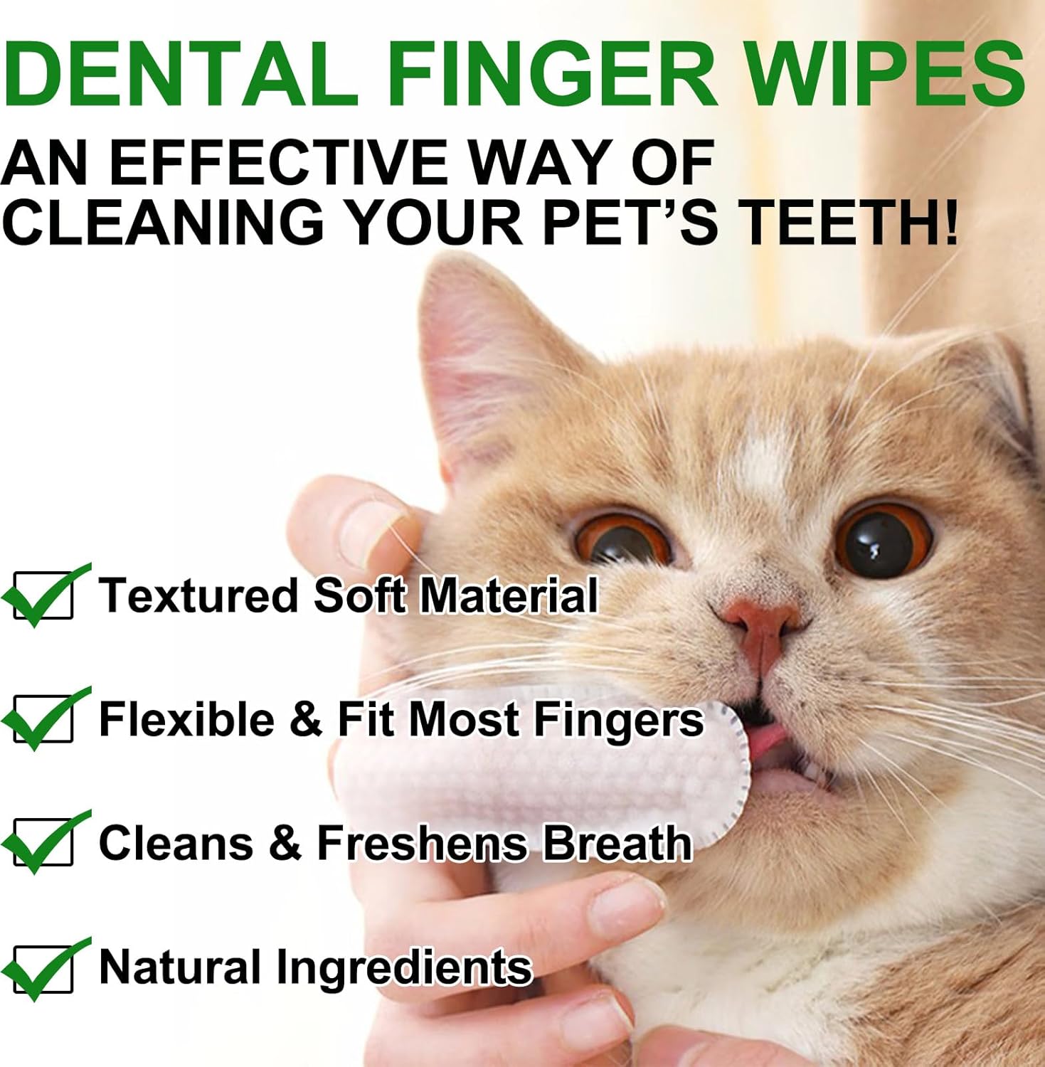 SDJUFEI 50 toallitas de limpieza de dientes para perros y gatos, ambientador de aliento de perro, toallitas de cuidado dental para perros que ayudan