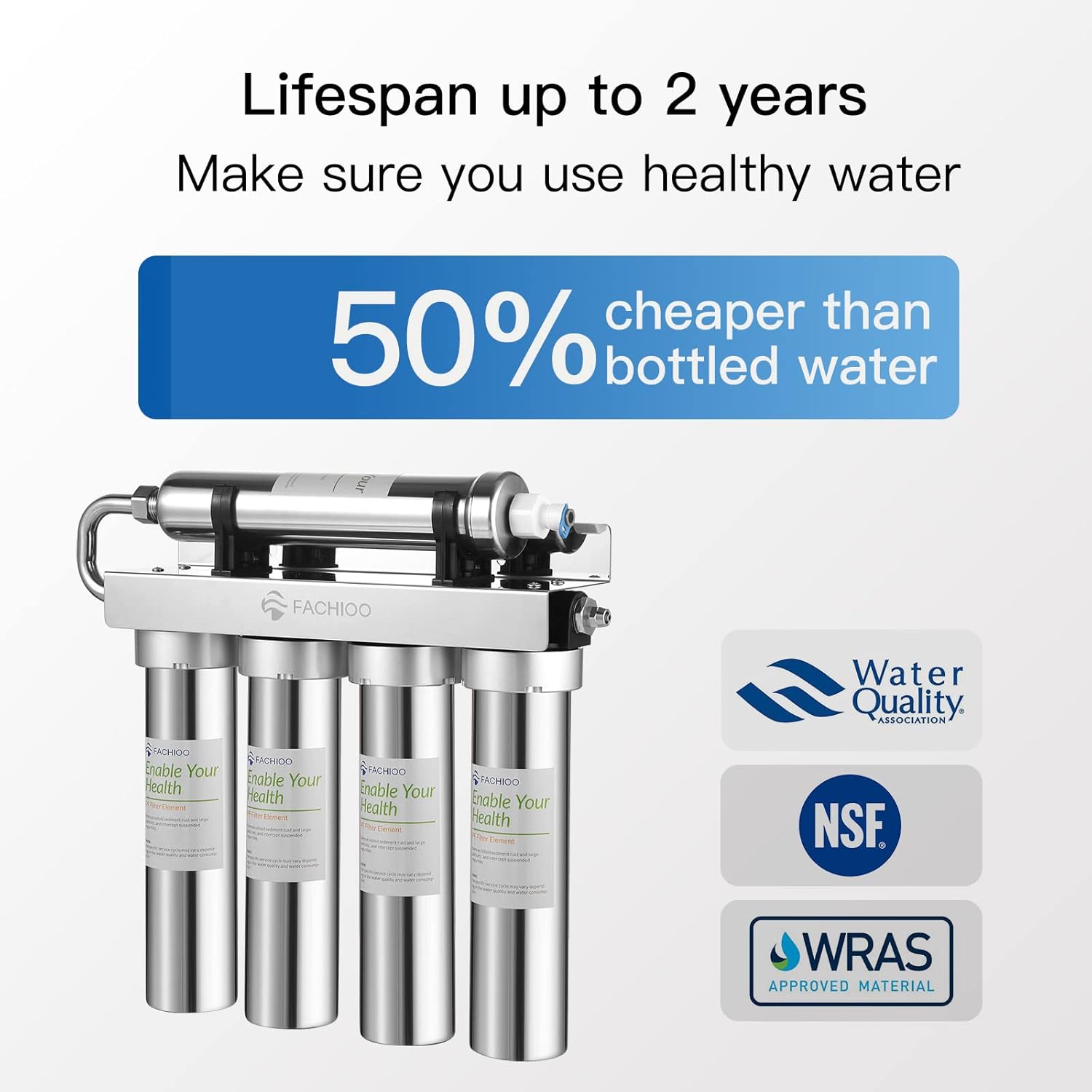 UF – Filtro de agua para debajo del fregadero, repuesto para sistema de filtro de agua L2-001 para debajo del fregadero, 1 paquete