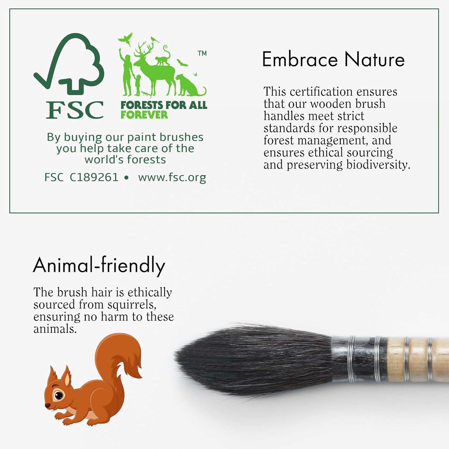 ARTIFY – Juego de 3 pinceles de acuarela para acuarela de ardilla natural profesional, para trapeador redondo, punta fina, para acuarela, ideal para