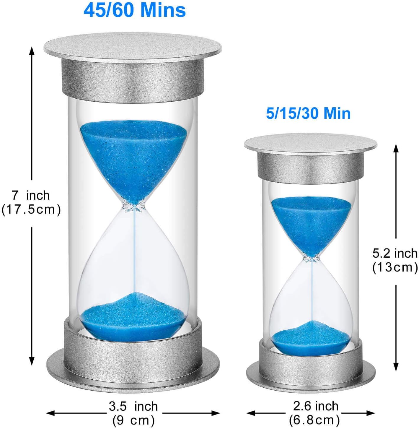 SuLiao Temporizadores de reloj de arena de reloj de arena temporizador de vidrio de 60 minutos de hora de arena, reloj de arena para niños,