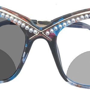 Gafas de lectura bifocales de gran tamaño para mujer, gafas de sol de lectura fotocromáticas de transición de ojo de gato con diamantes de imitación Gafas de lectura bifocales de gran tamaño para mujer, gafas de sol de lectura fotocromáticas de transición de ojo de gato con diamantes de imitación