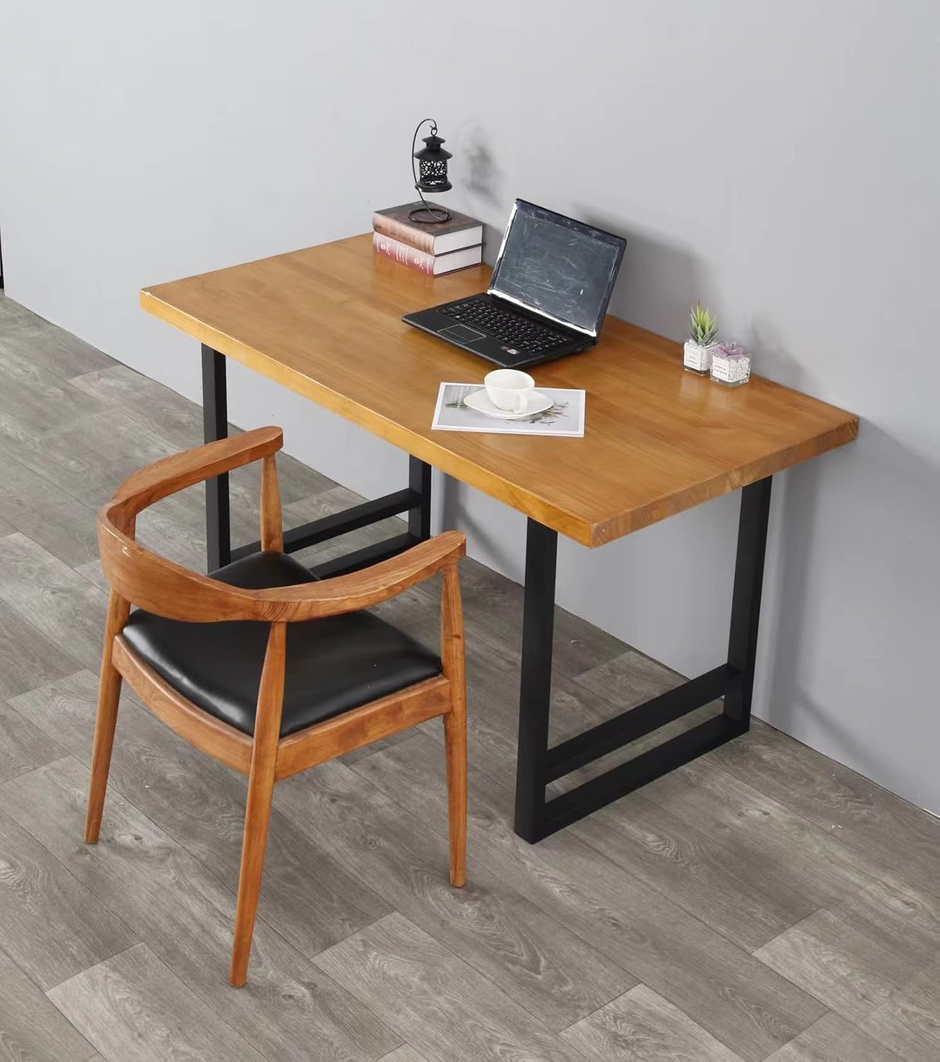 SSS Furniture Juego de 2 patas de mesa de metal resistente de tubo cuadrado de hierro para escritorio, patas de mesa de comedor, oficina, patas de