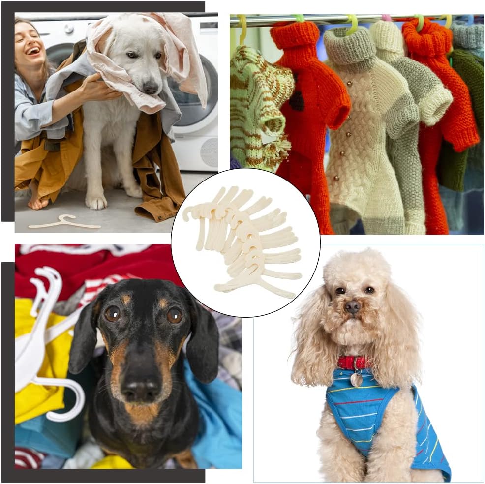40 perchas de plástico para ropa para mascotas, perchas de gasa de limón para animales pequeños, perchas de ropa con estampado de patas de mascotas,