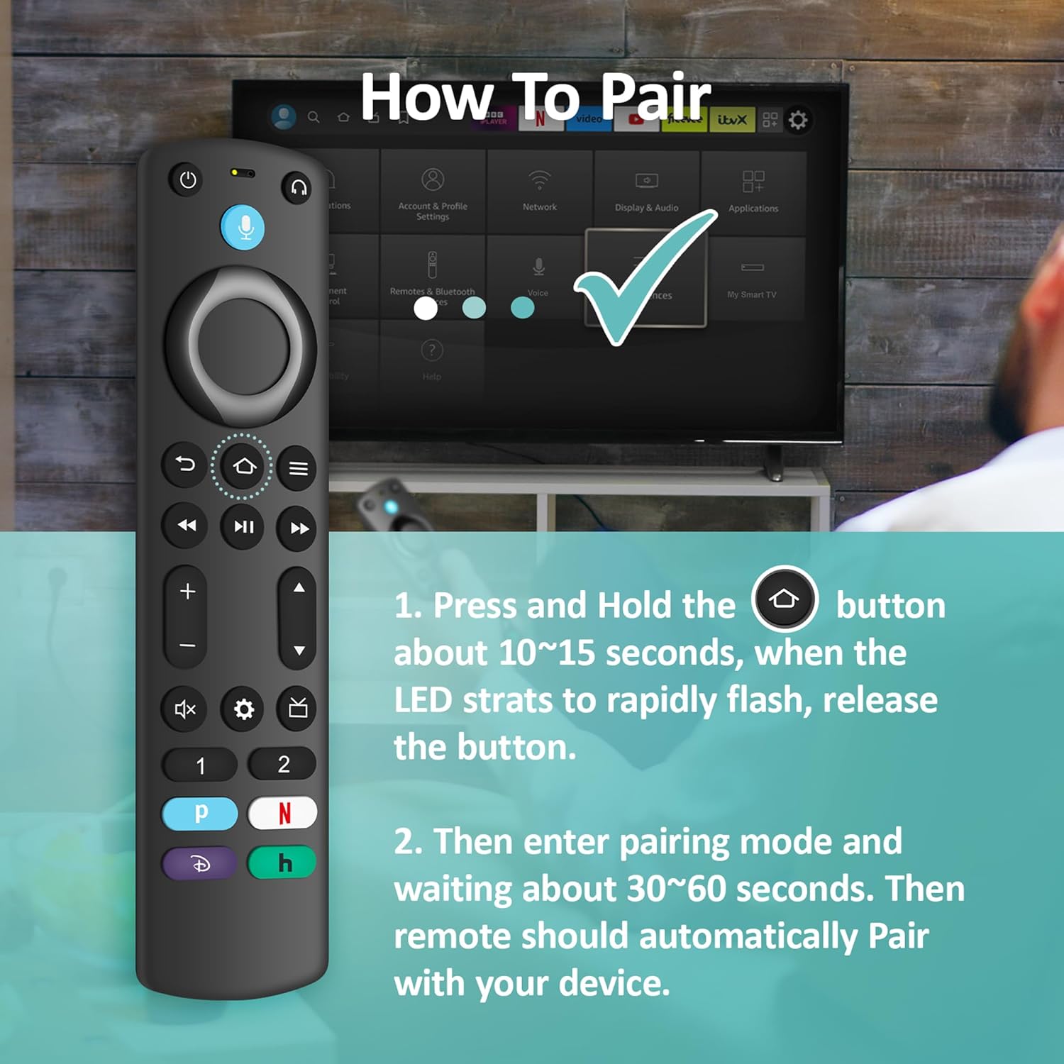Control remoto de voz de repuesto para Fire-TV-StickTV Cube y compatible con todos los televisores inteligentes InsigniaToshibaPioneer AMZ Fires