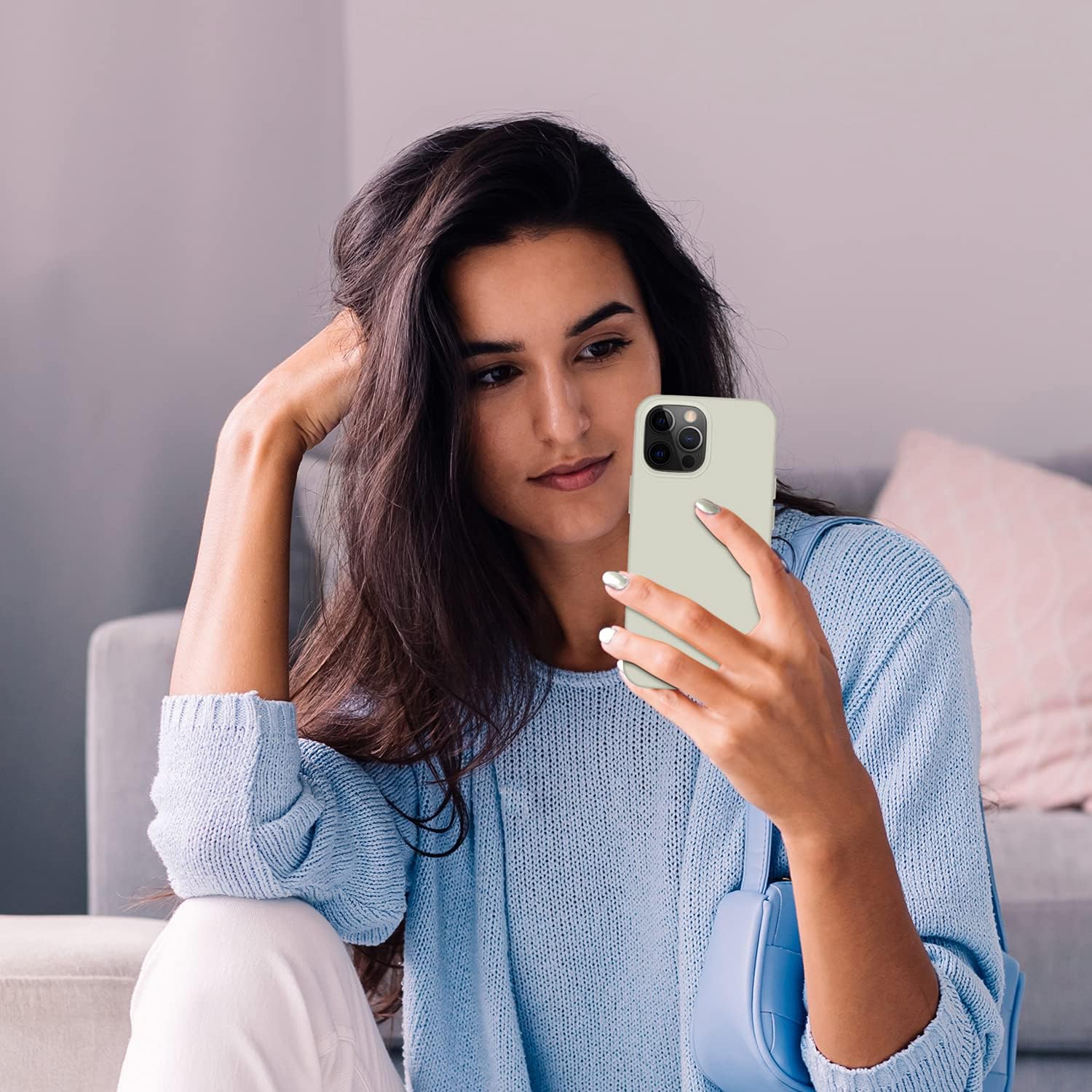 Cordking – Funda protectora de silicona diseñada para iPhone 13, ultra delgada, a prueba de golpes con forro de microfibra suave antiarañazos, de