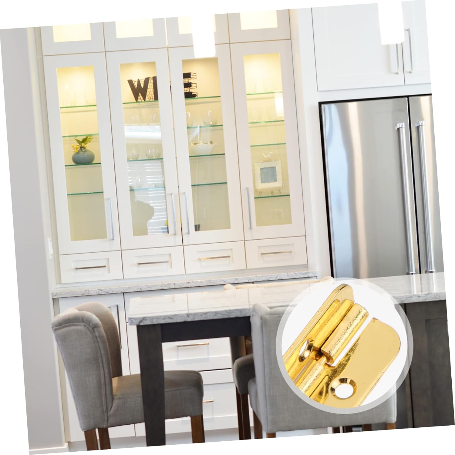 DOITOOL Bisagra de madera de 4 piezas de 7.480 in, bisagra de gabinete de cocina, bisagras de puerta de gabinete de cocina, cierrapuertas de alta