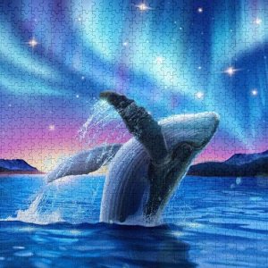 Aurora – Rompecabezas de madera de 500 piezas de ballena jorobada, divertido juego grande para adultos y adolescentes, juego de rompecabezas grande, Aurora – Rompecabezas de madera de 500 piezas de ballena jorobada, divertido juego grande para adultos y adolescentes, juego de rompecabezas grande,